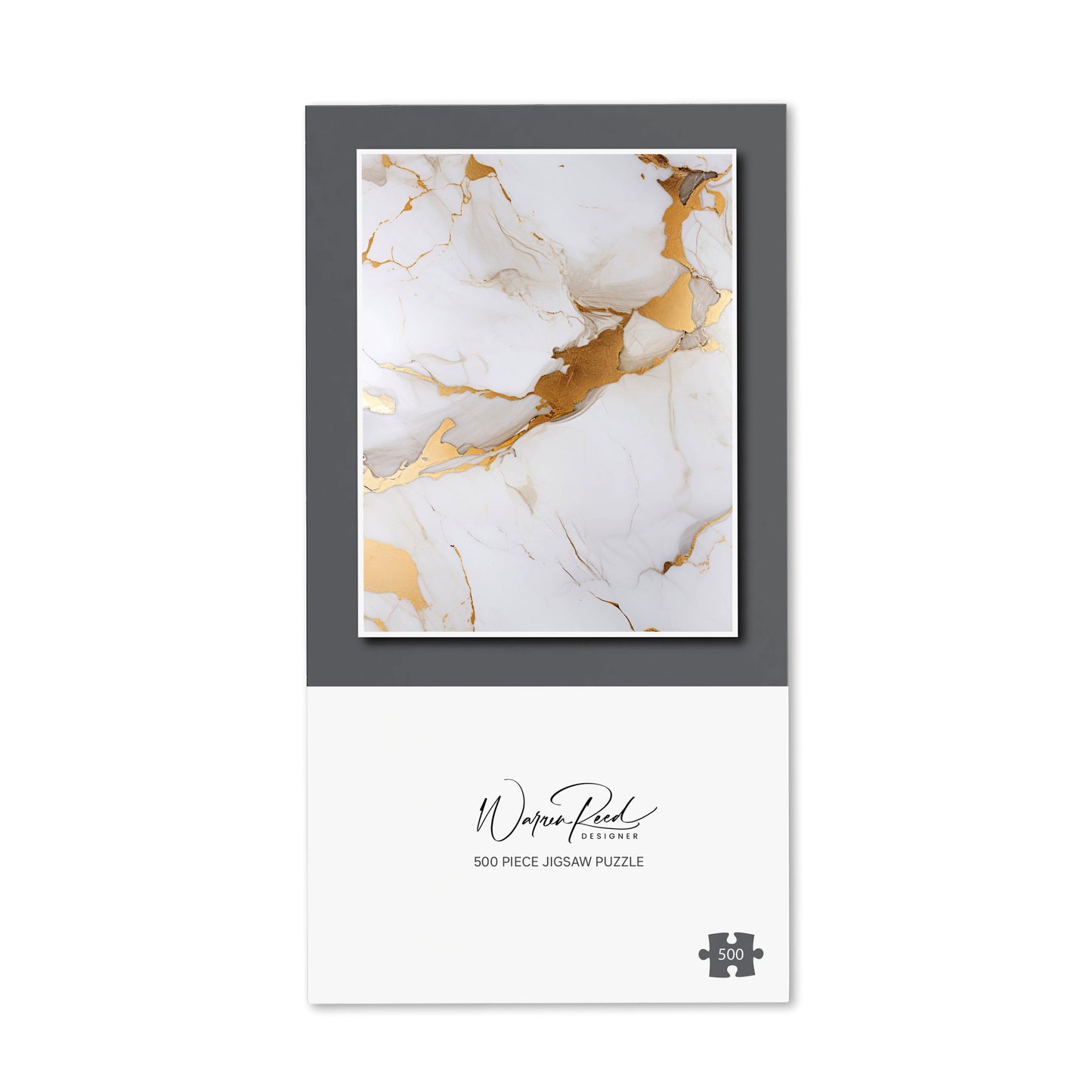 White Marble With Gold Jigsaw Puzzle