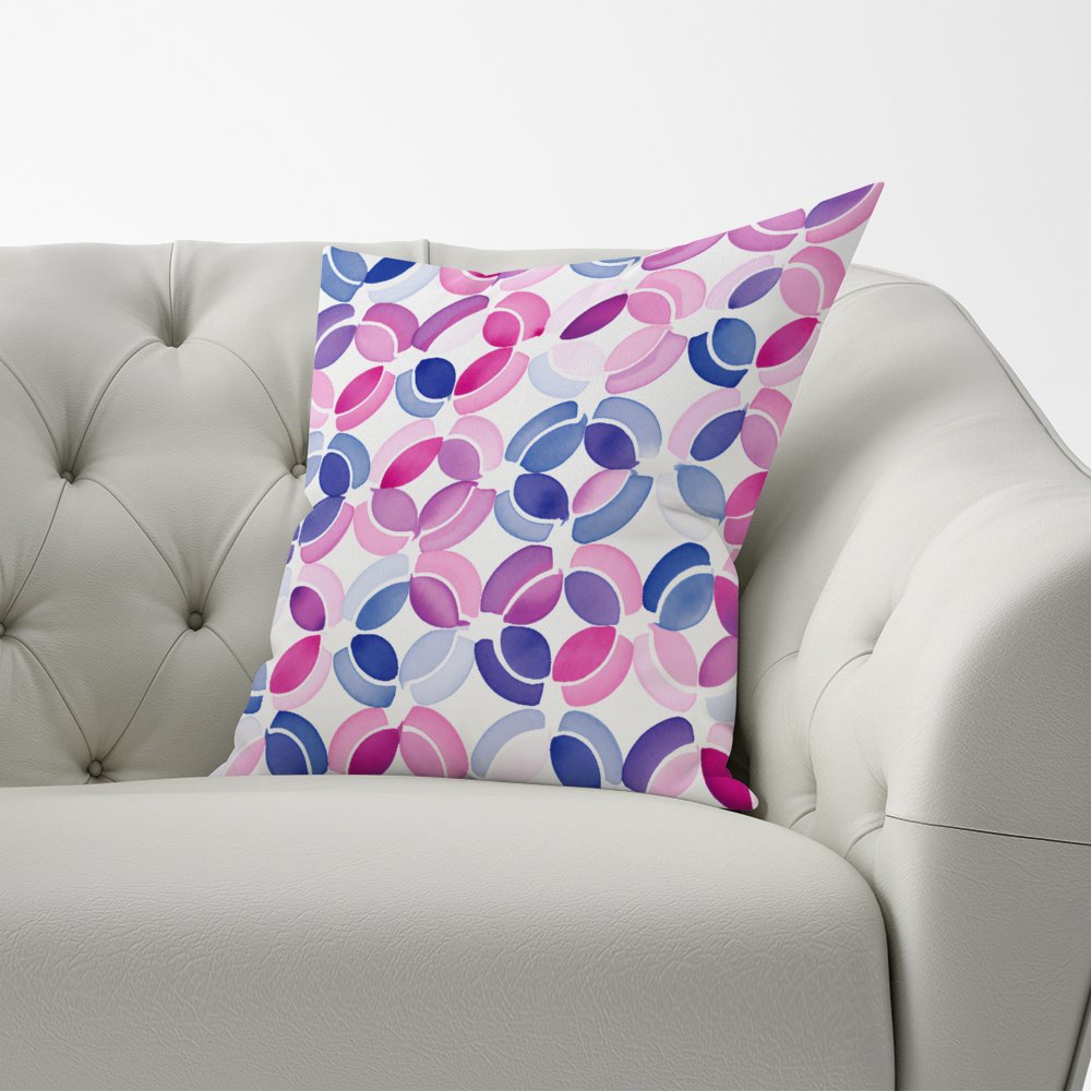Interlocking Pink Blue Shape Cushions
