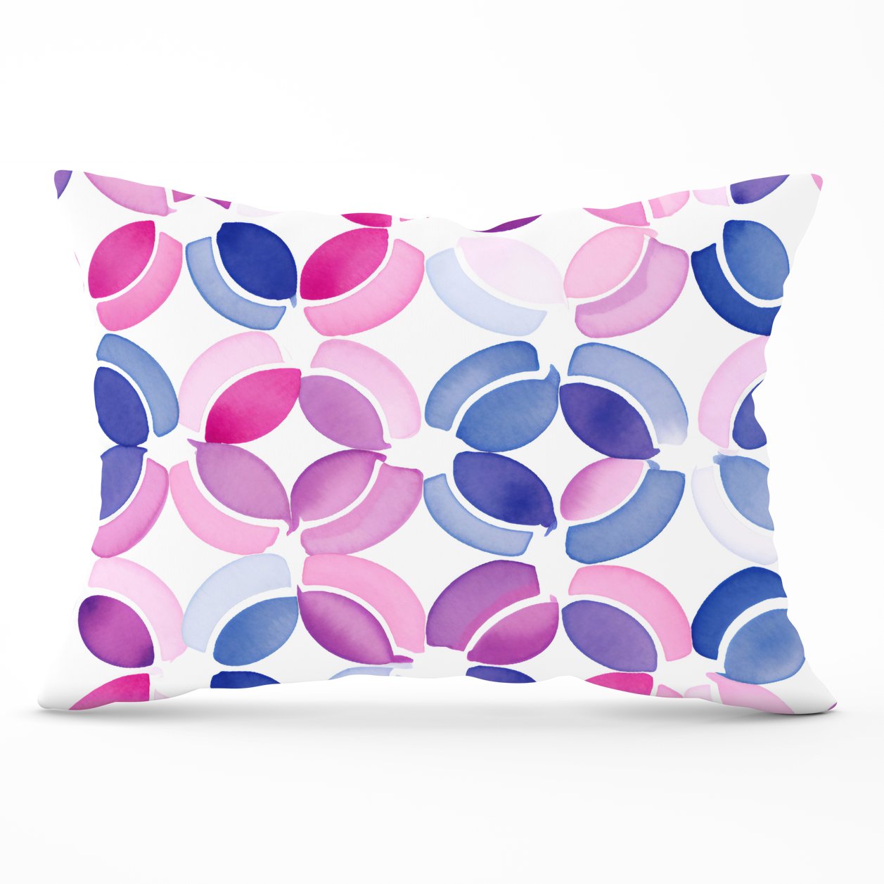 Interlocking Pink Blue Shape Cushions