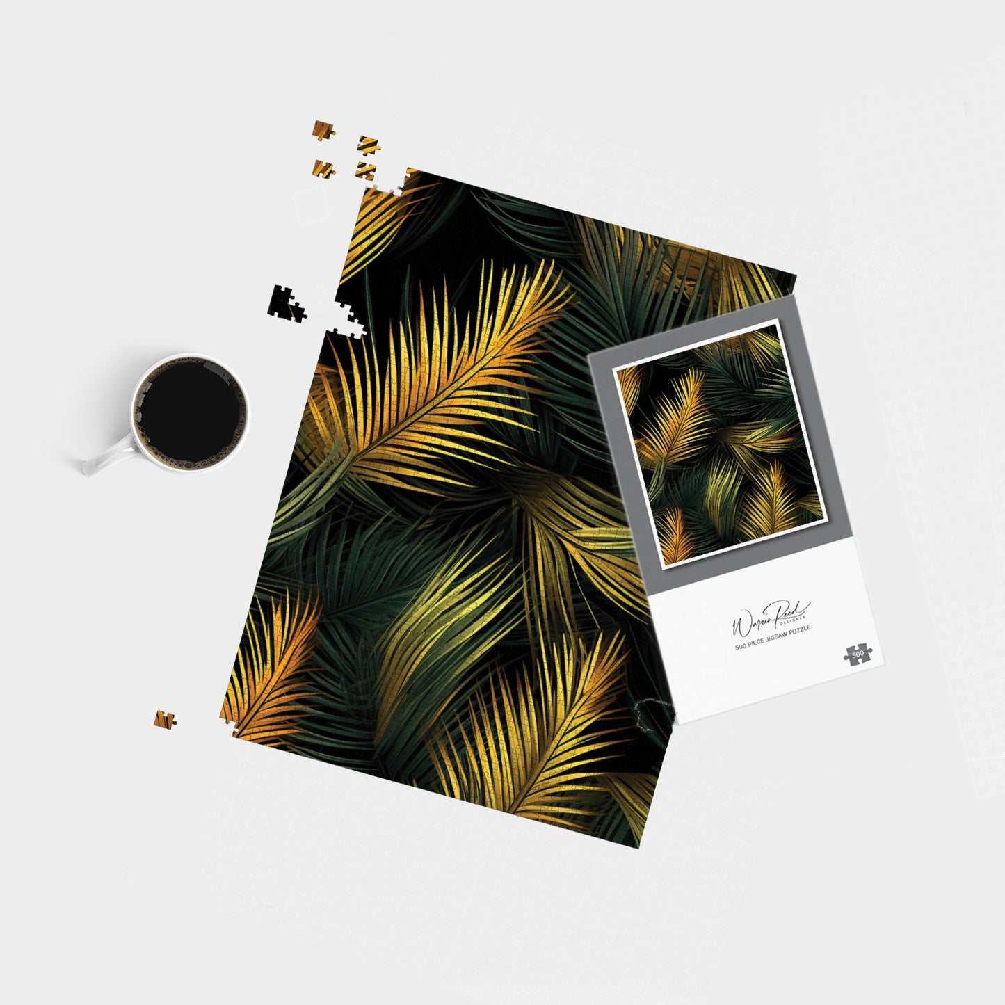 Golden Palm Leaves Jigsaw Puzzle