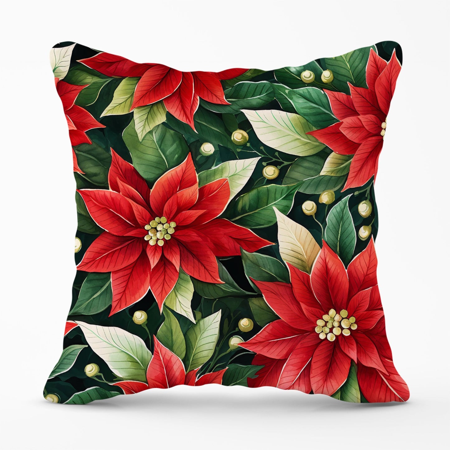 Poinsetta Watercolour Cushions