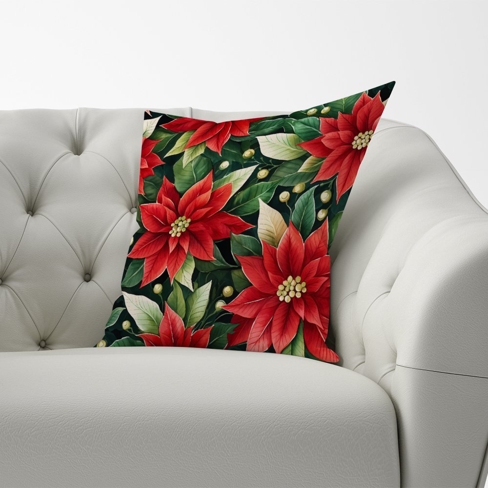 Poinsetta Watercolour Cushions