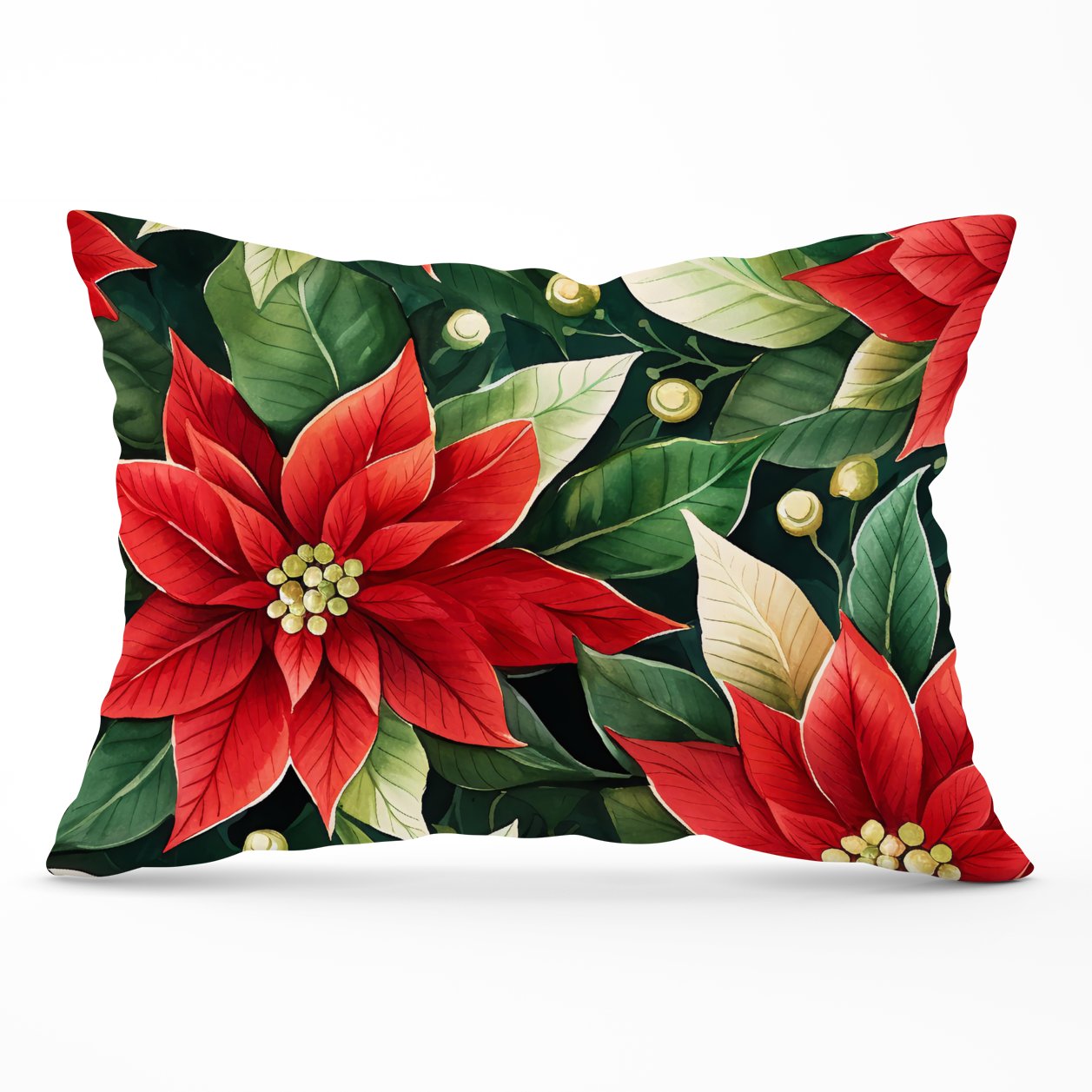 Poinsetta Watercolour Cushions