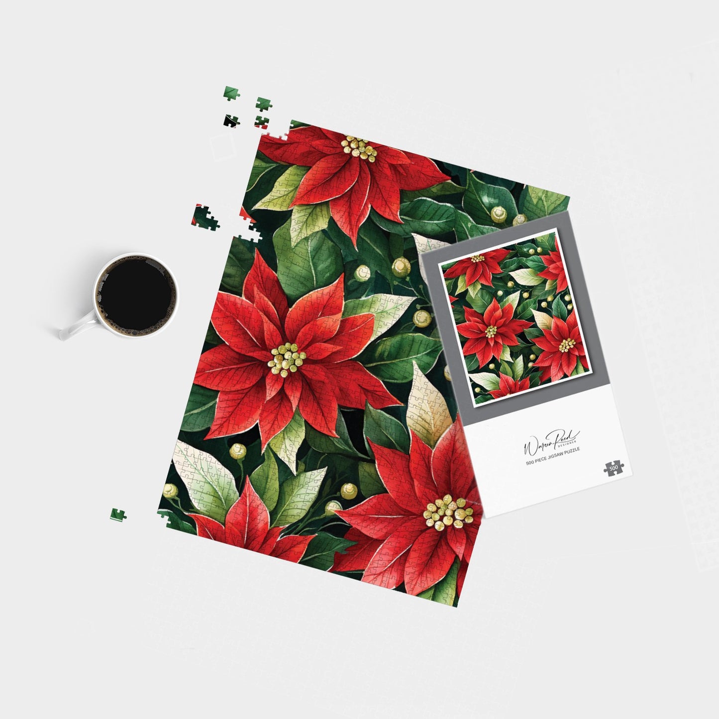Poinsetta Watercolour Jigsaw Puzzle