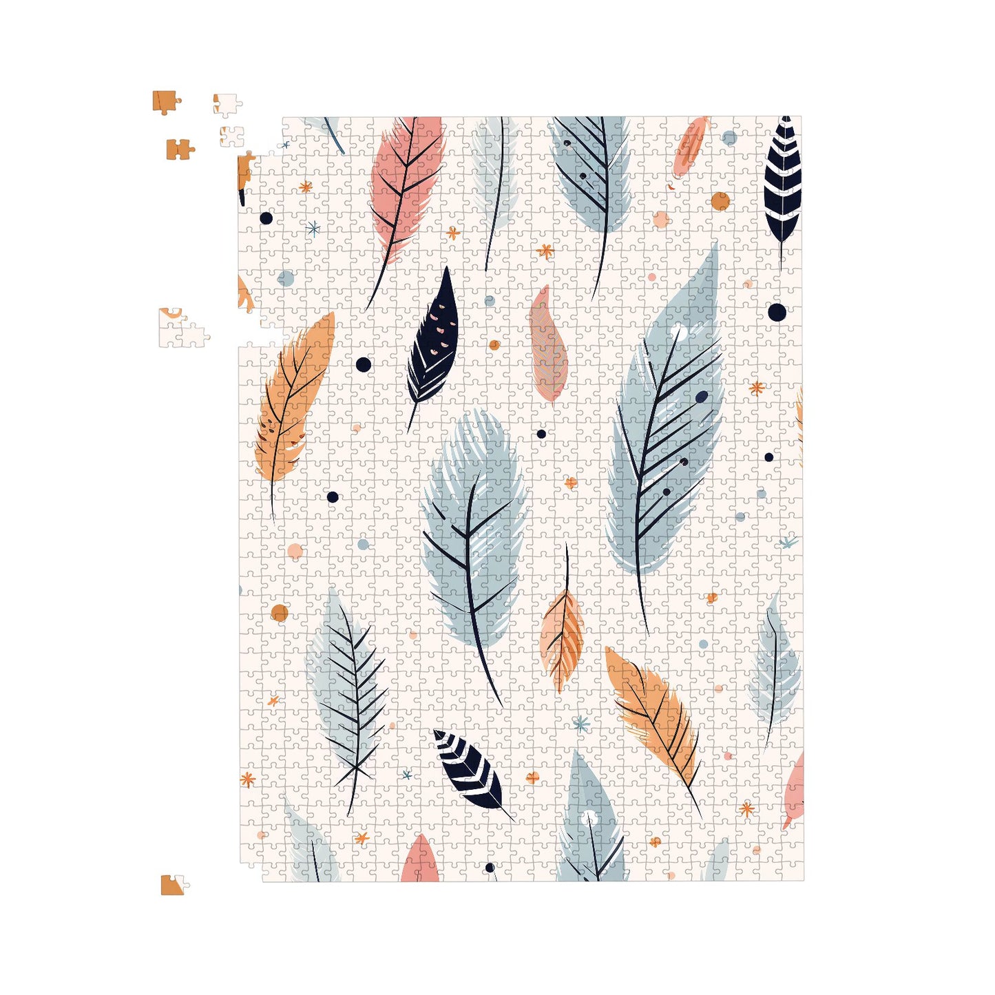 Pastel Feather Pattern Jigsaw Puzzle