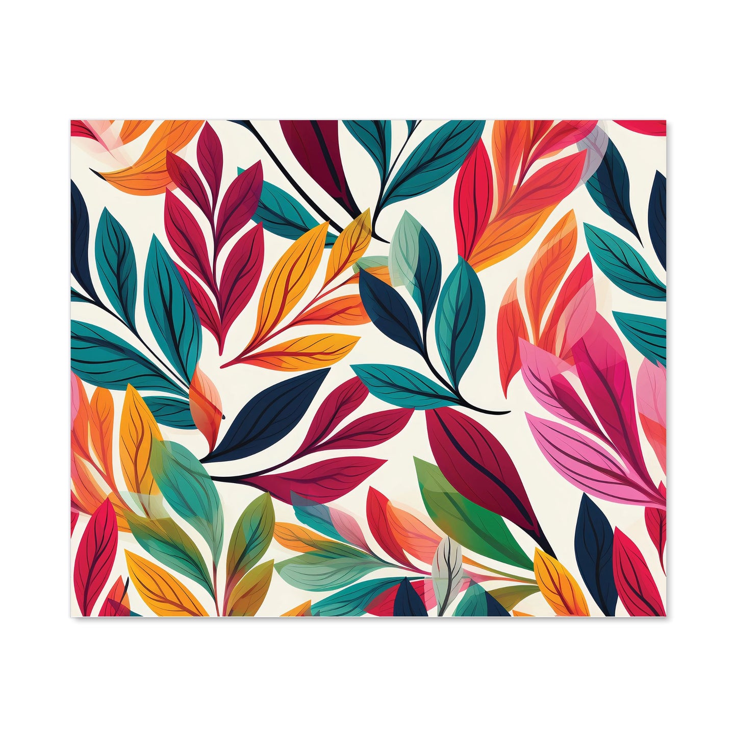 Bright Leaves Pattern Kitchen Splashback