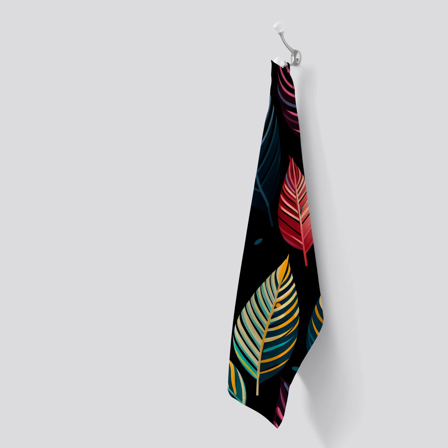 Colourful Leaves Pattern Tea Towel