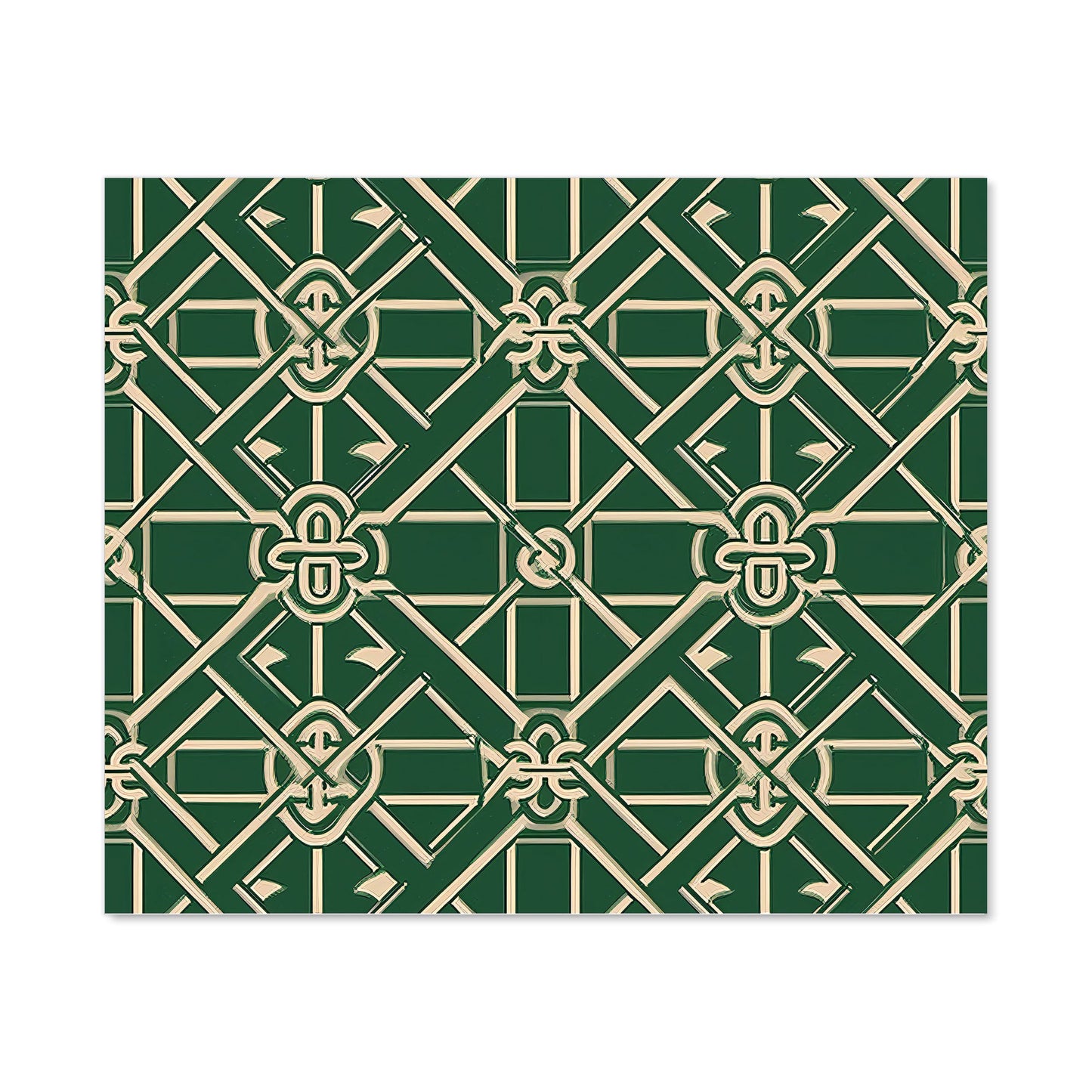 Green Lattice Design Kitchen Splashback