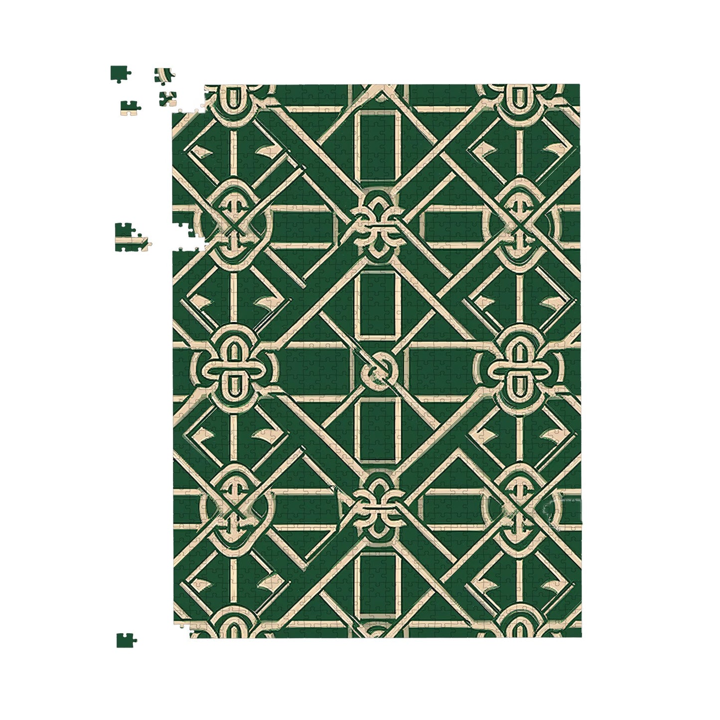 Green Lattice Design Jigsaw Puzzle