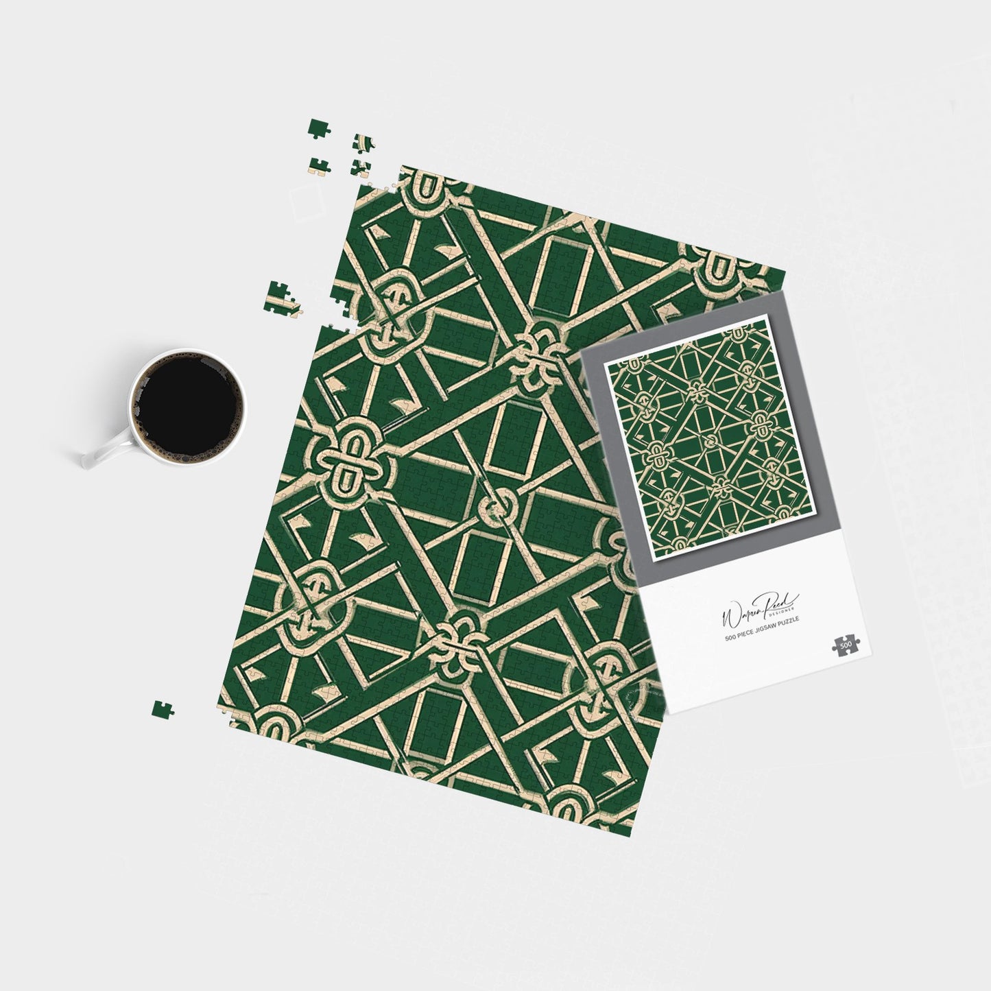 Green Lattice Design Jigsaw Puzzle