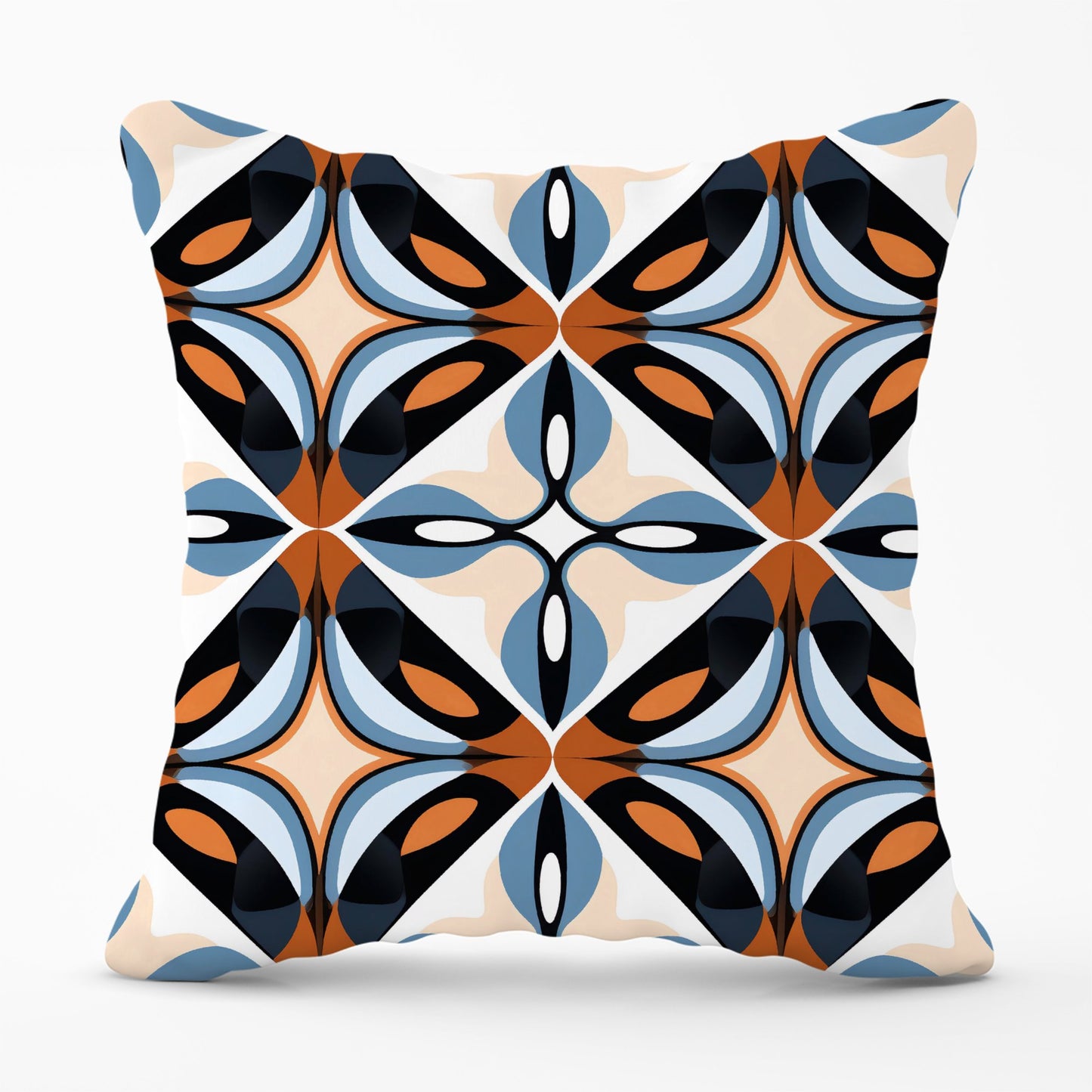 Brown And Blue Geometric Pattern Cushions
