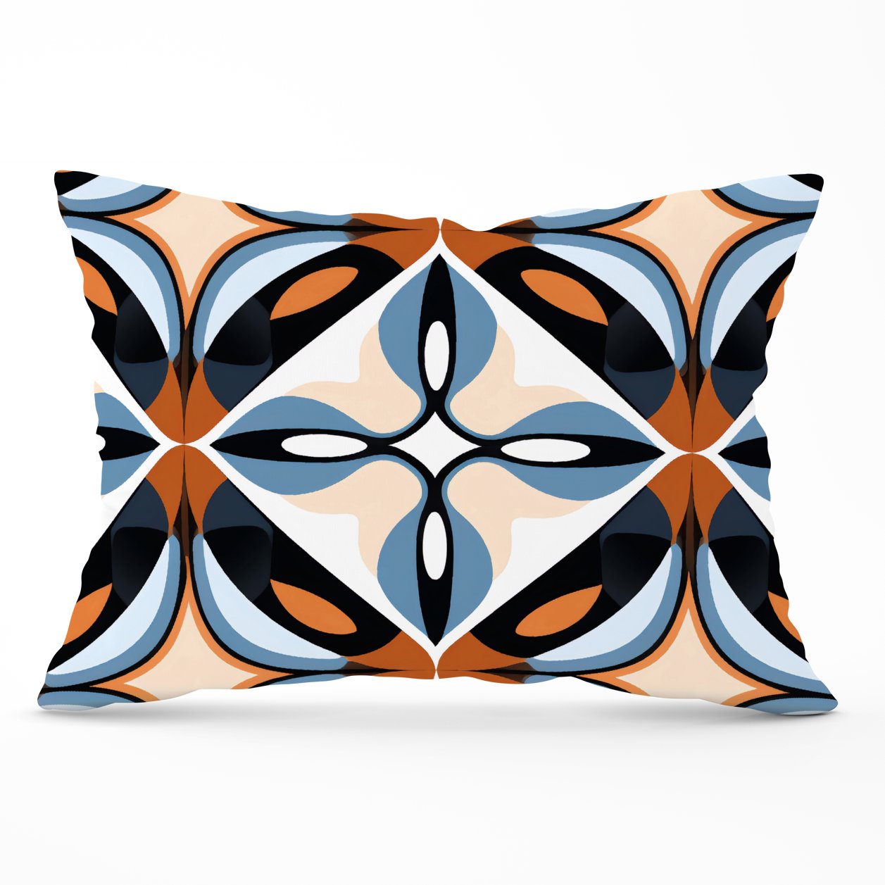 Brown And Blue Geometric Pattern Cushions