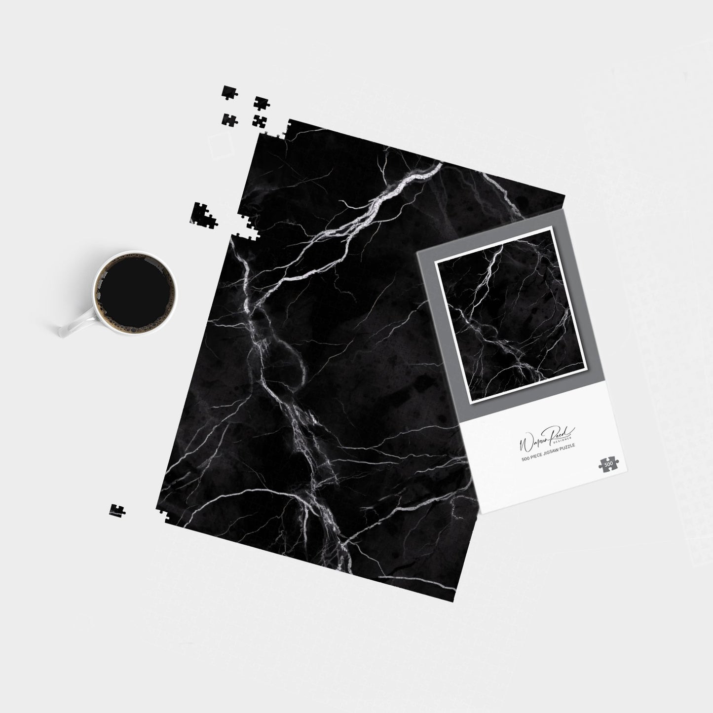 Black Marble Pattern Jigsaw Puzzle