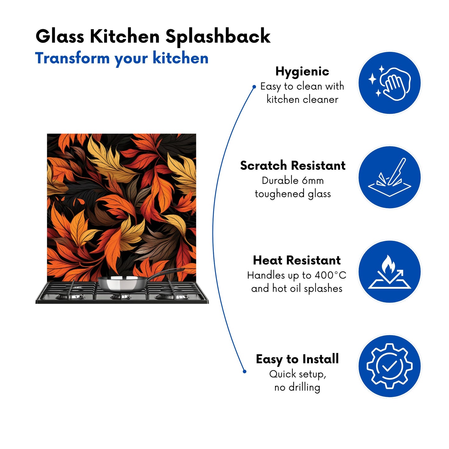 Autumn Leaves Design Kitchen Splashback