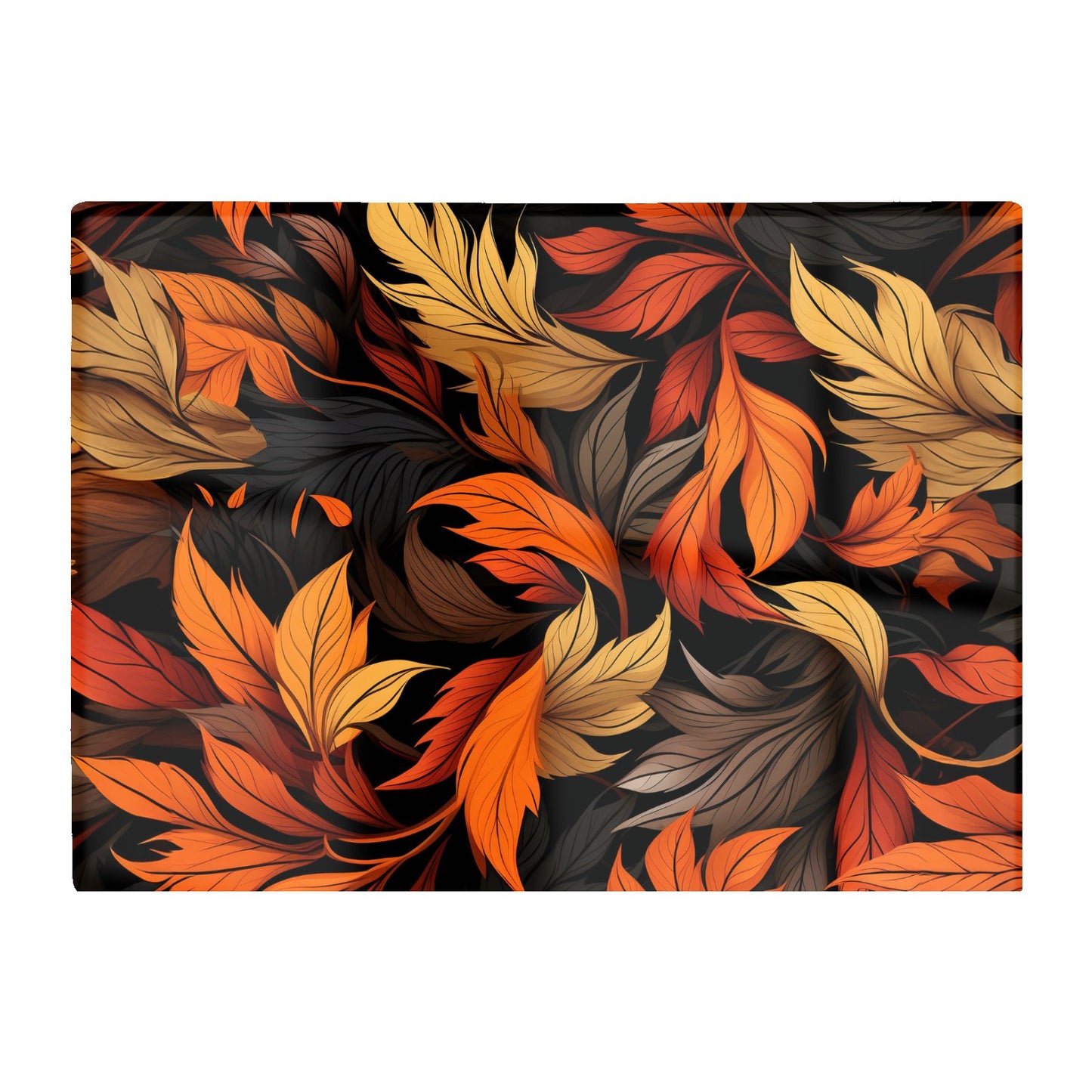 Autumn Leaves Design Glass Chopping Board