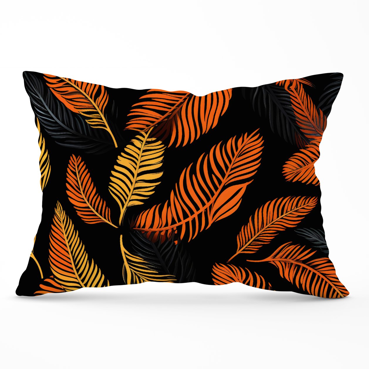 Orange Feather Leaves Cushions