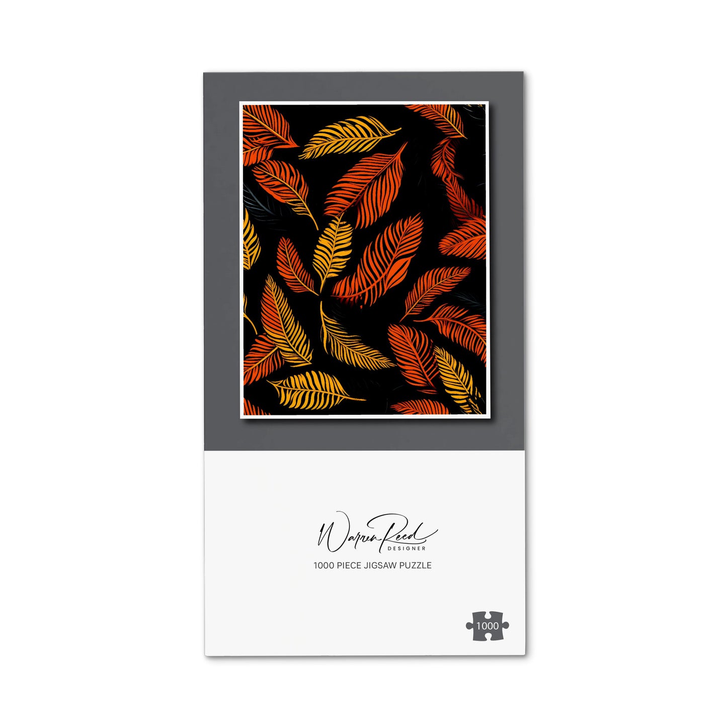 Orange Feather Leaves Jigsaw Puzzle