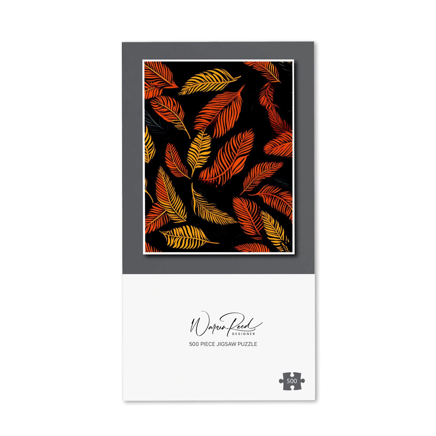 Orange Feather Leaves Jigsaw Puzzle