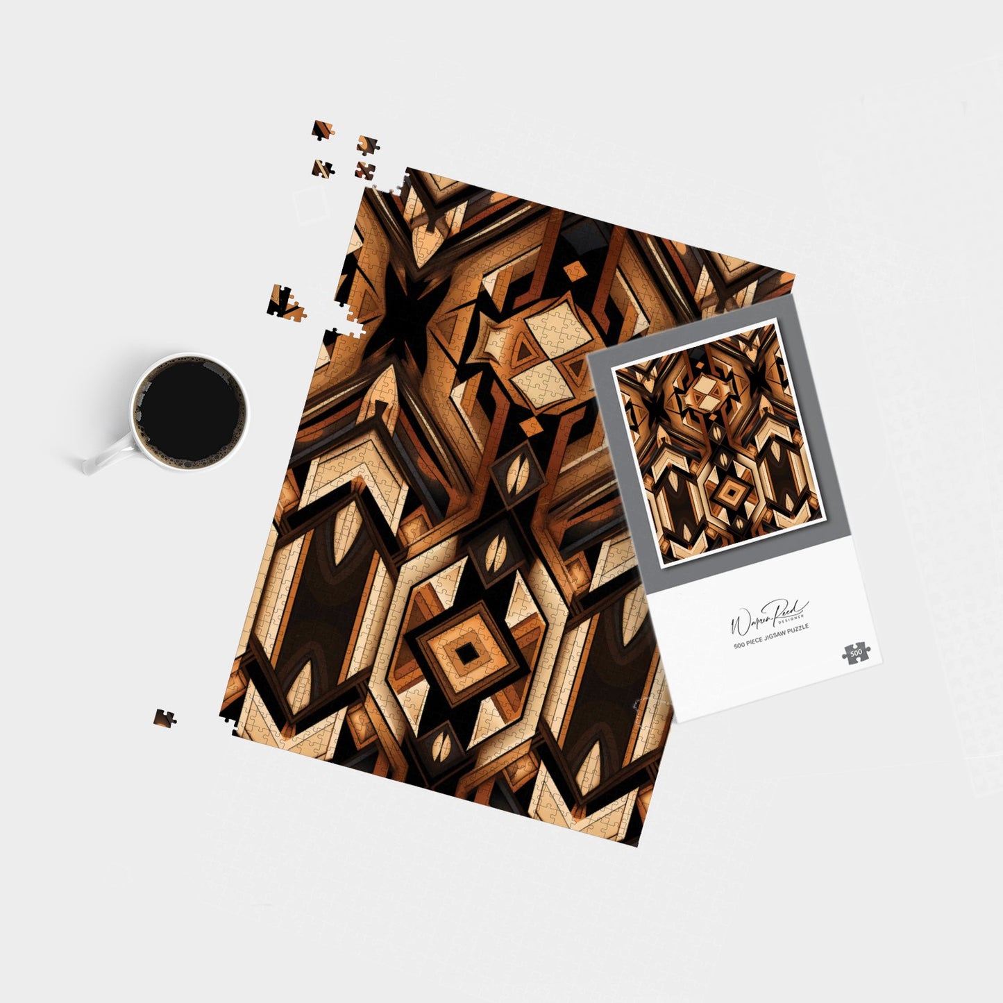 Black And Brown Intricate Pattern Jigsaw Puzzle