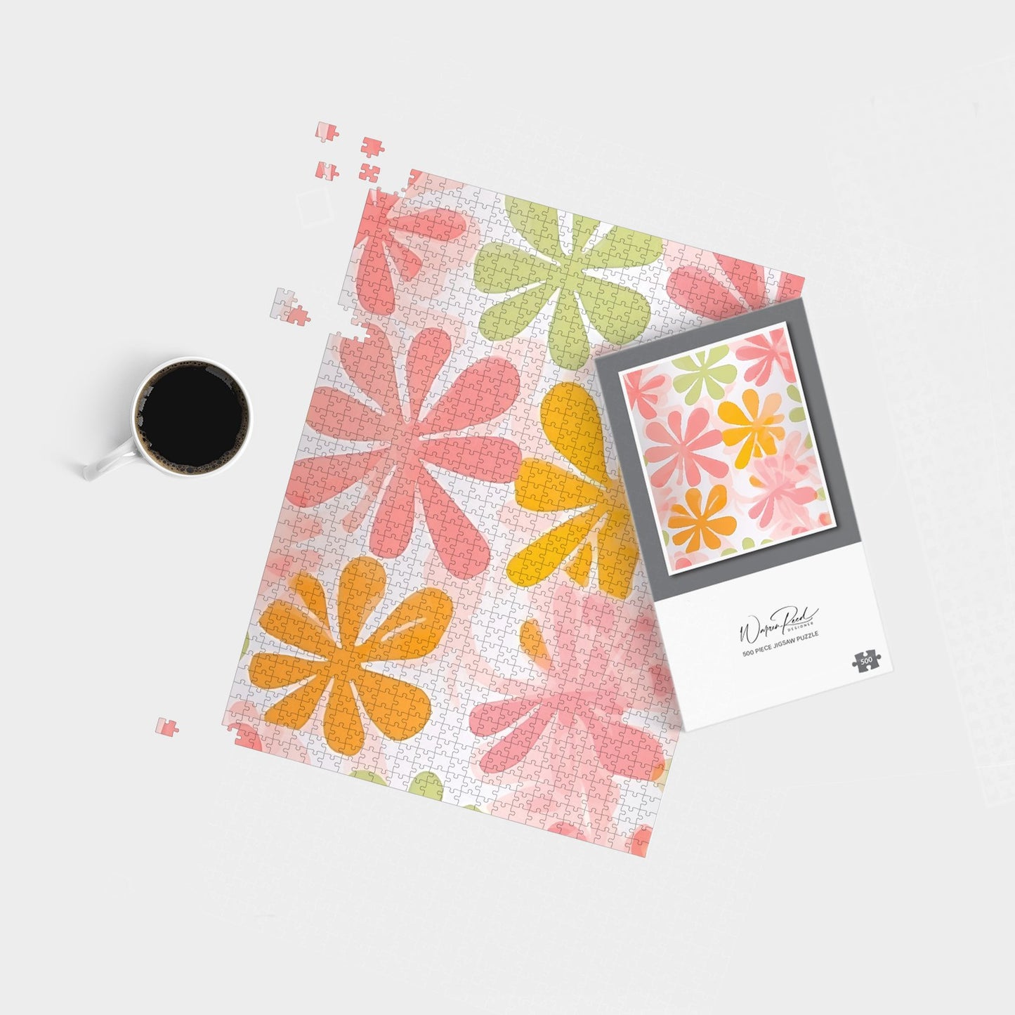 Yellow And Pink Flowers Jigsaw Puzzle