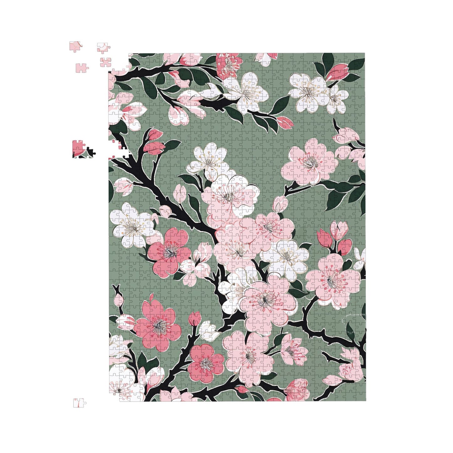 Pink Floral Abstract Pattern Jigsaw Puzzle
