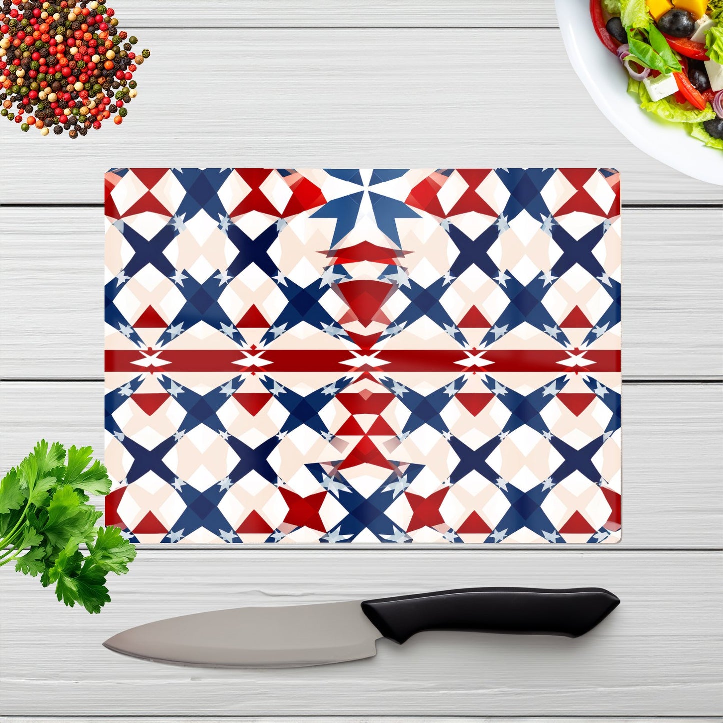 American Flag Abstract Pattern Glass Chopping Board
