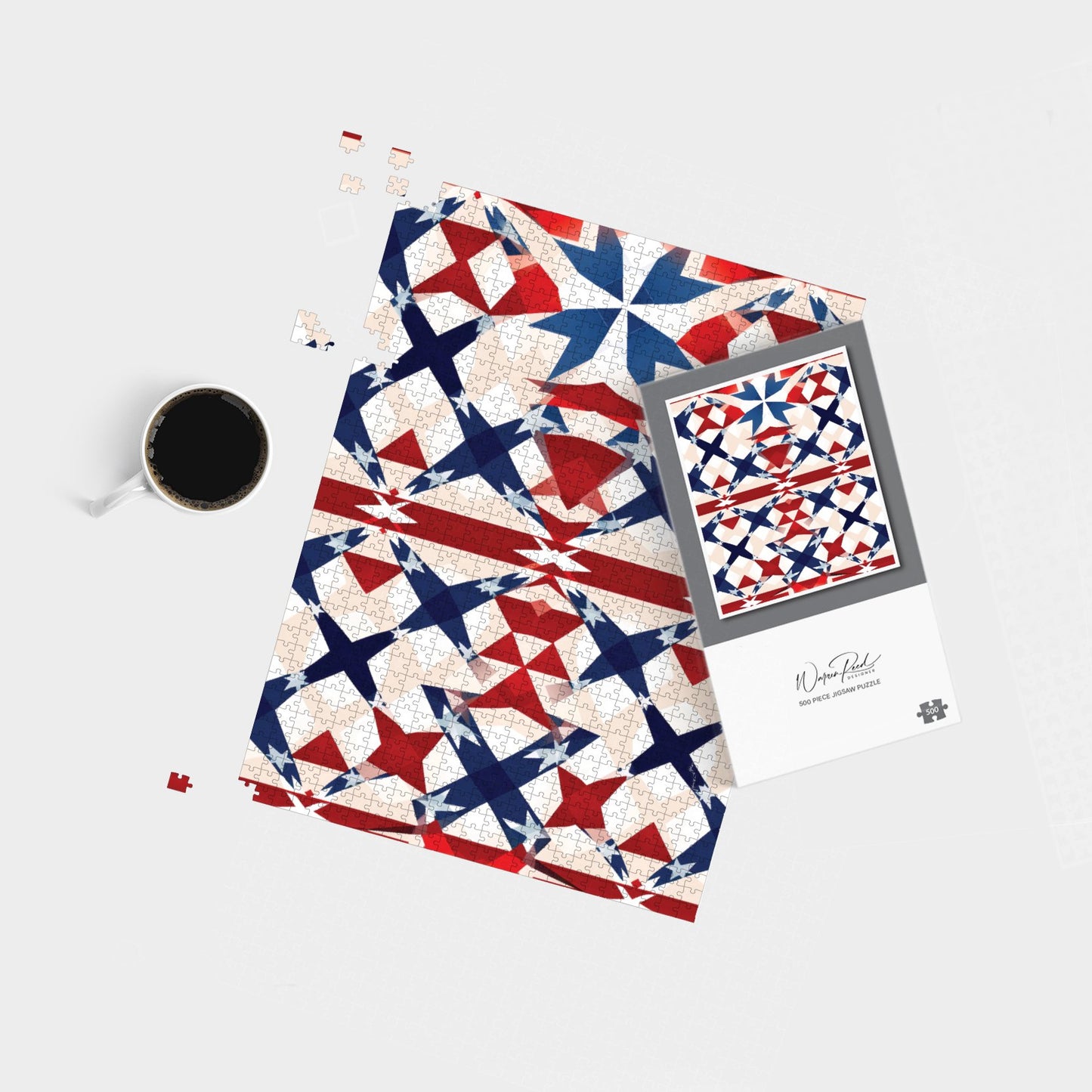 American Flag Abstract Pattern Jigsaw Puzzle