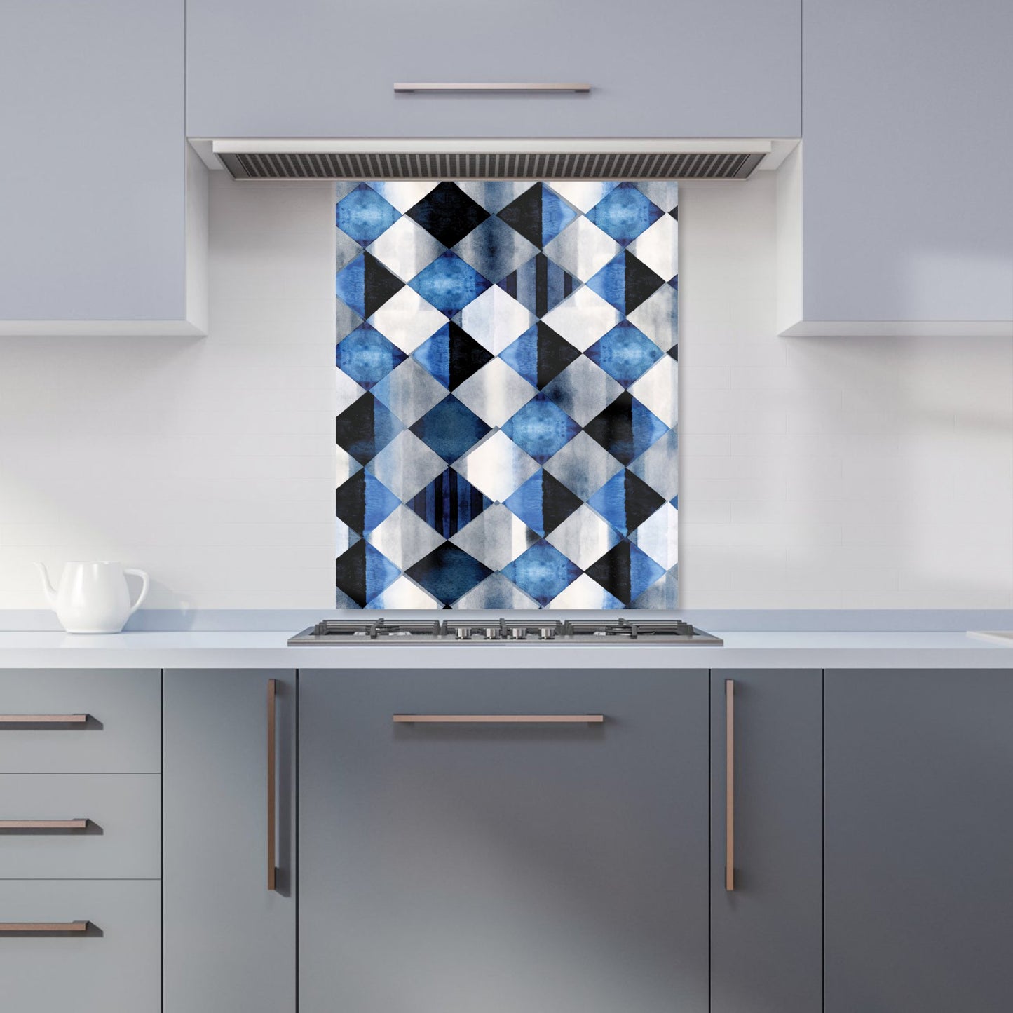 Square Checkered Pattern Kitchen Splashback