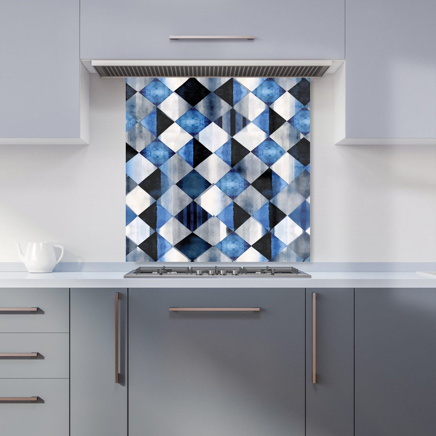Square Checkered Pattern Kitchen Splashback