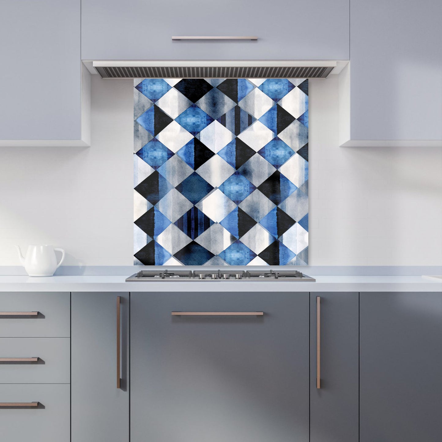 Square Checkered Pattern Kitchen Splashback