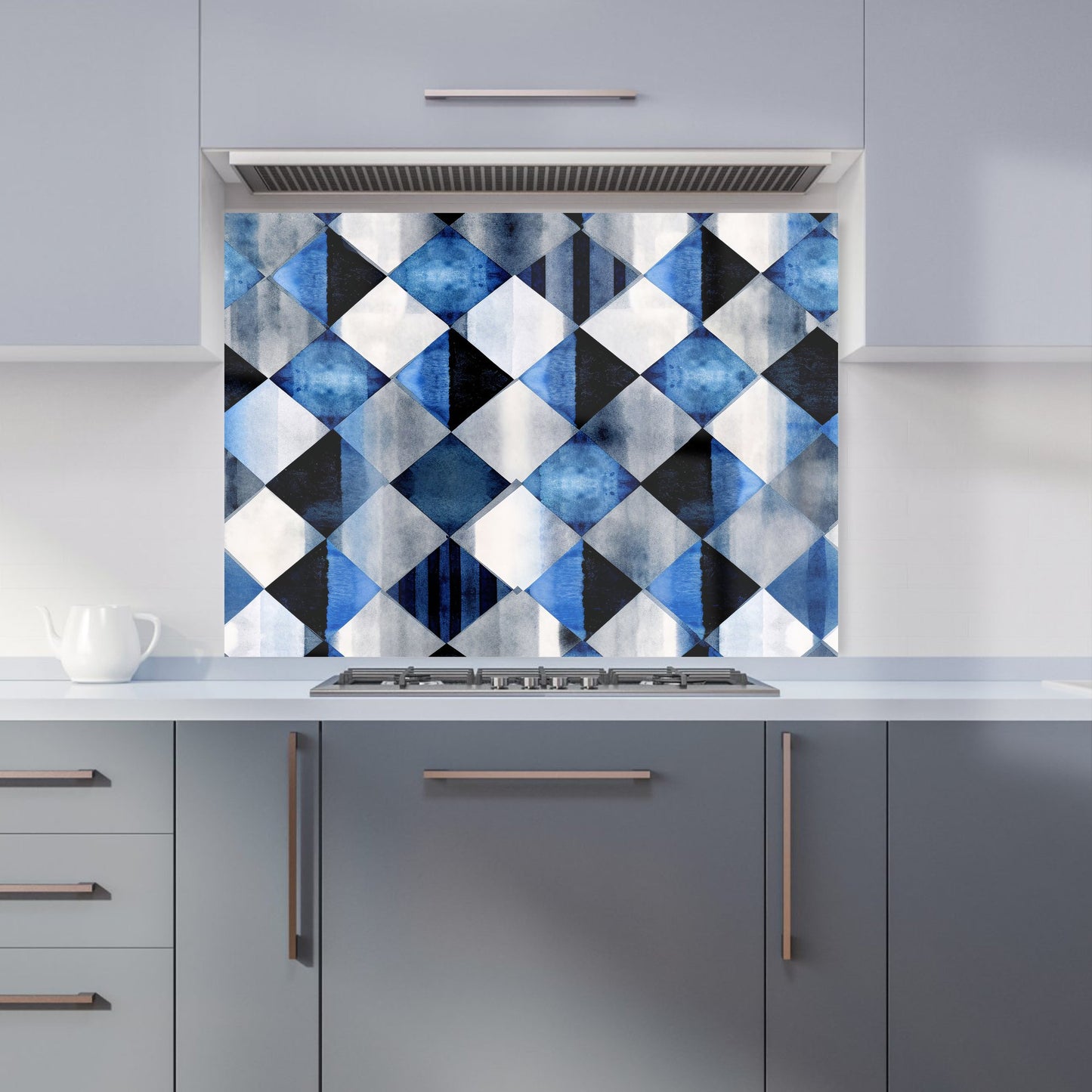 Square Checkered Pattern Kitchen Splashback