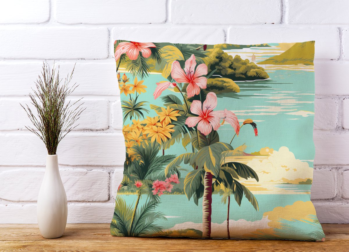 Palm Trees and Hibiscus Cushions