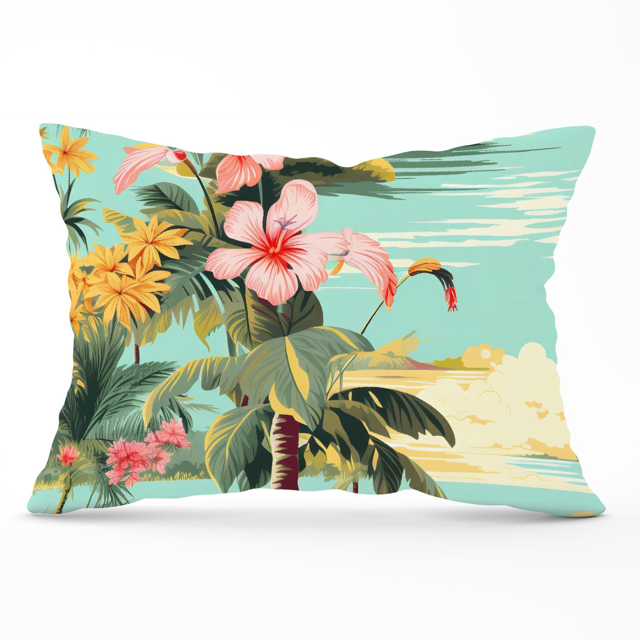 Palm Trees and Hibiscus Cushions