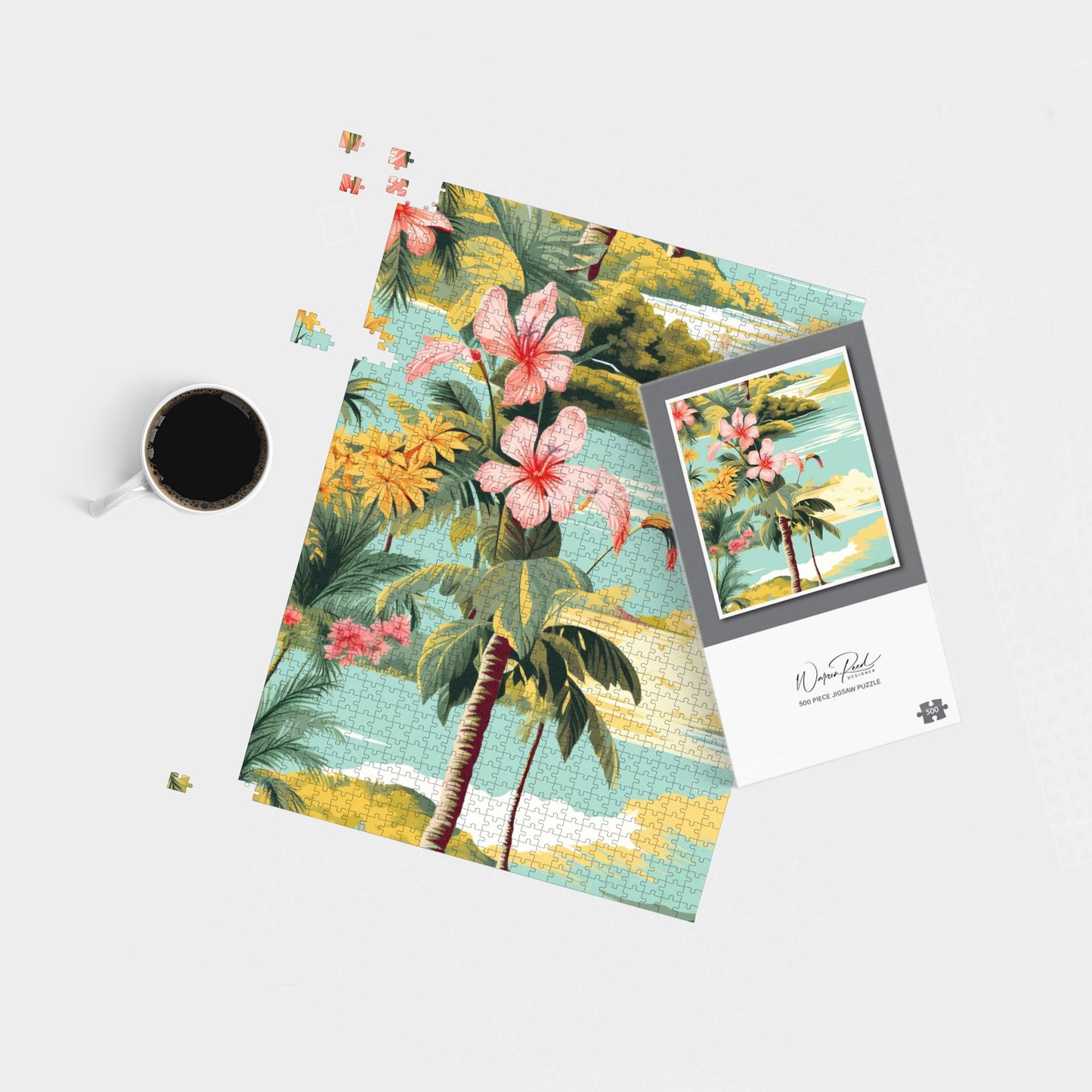 Palm Trees and Hibiscus Jigsaw Puzzle