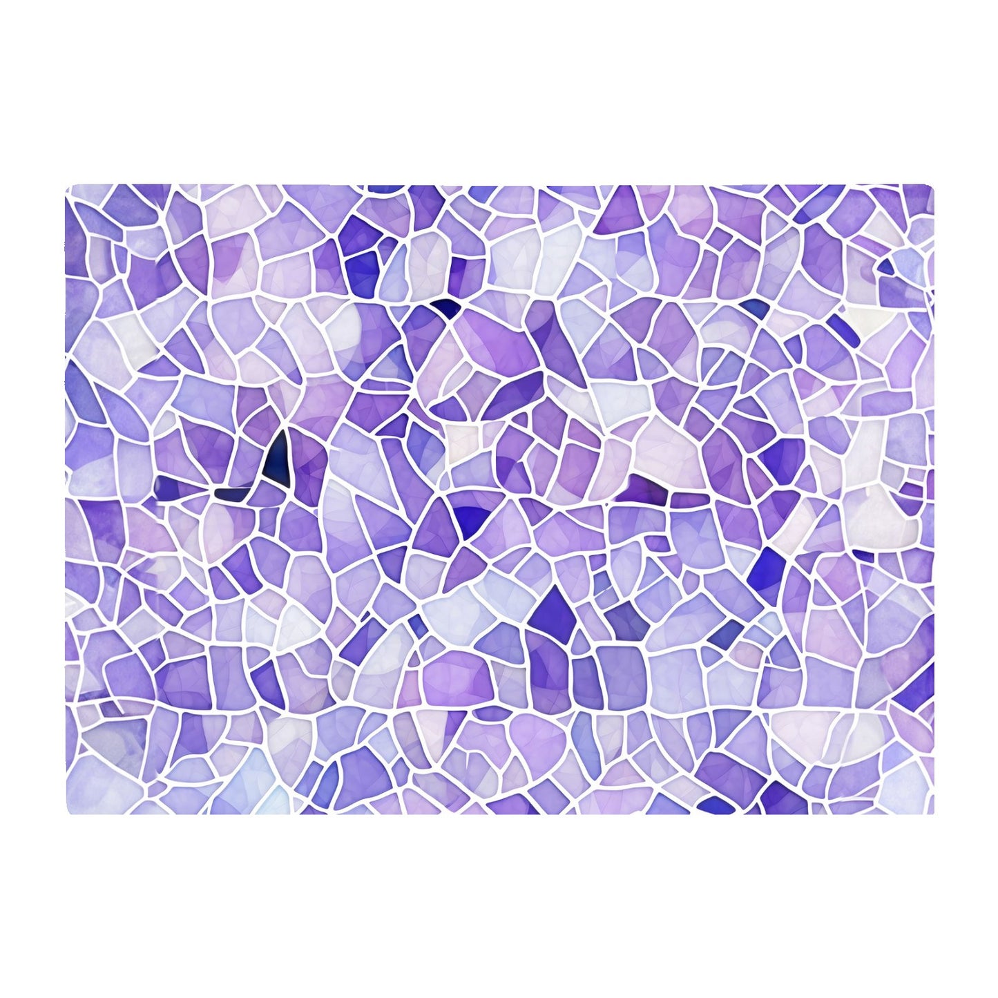 Purple And White Mosaic Design Glass Chopping Board