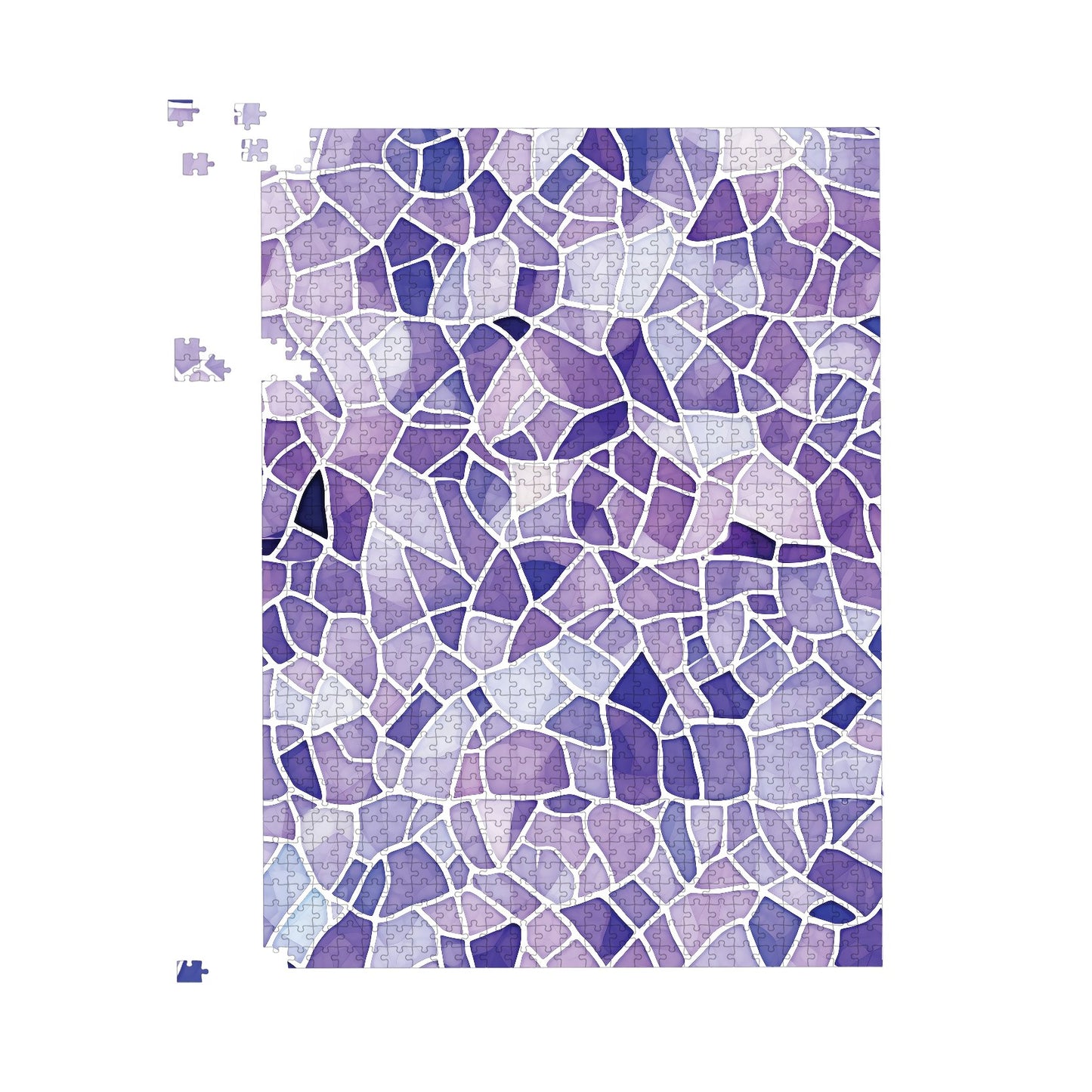 Purple and White Mosaic Design Jigsaw Puzzle