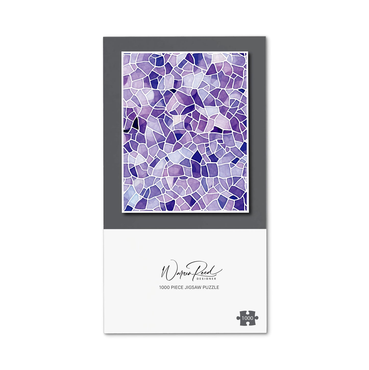 Purple and White Mosaic Design Jigsaw Puzzle