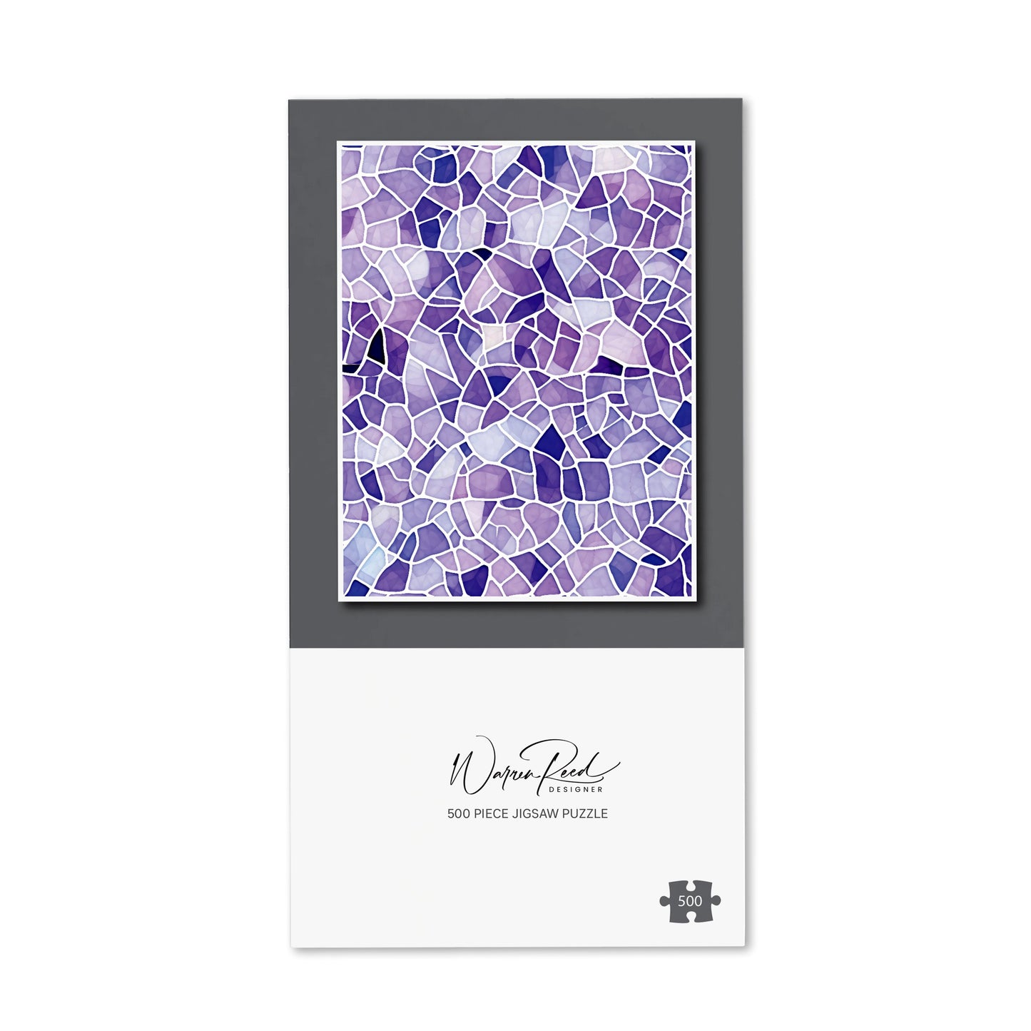 Purple and White Mosaic Design Jigsaw Puzzle