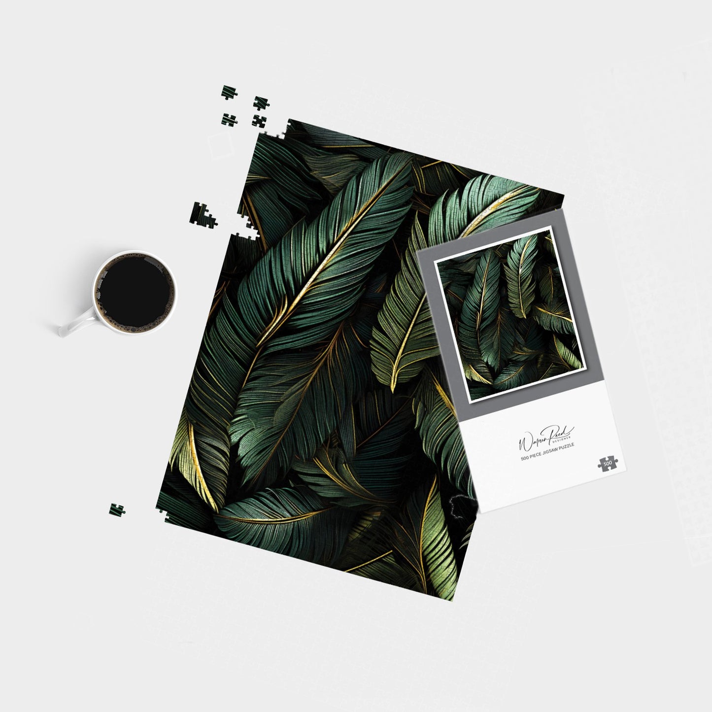 Green and Gold Leaves Jigsaw Puzzle