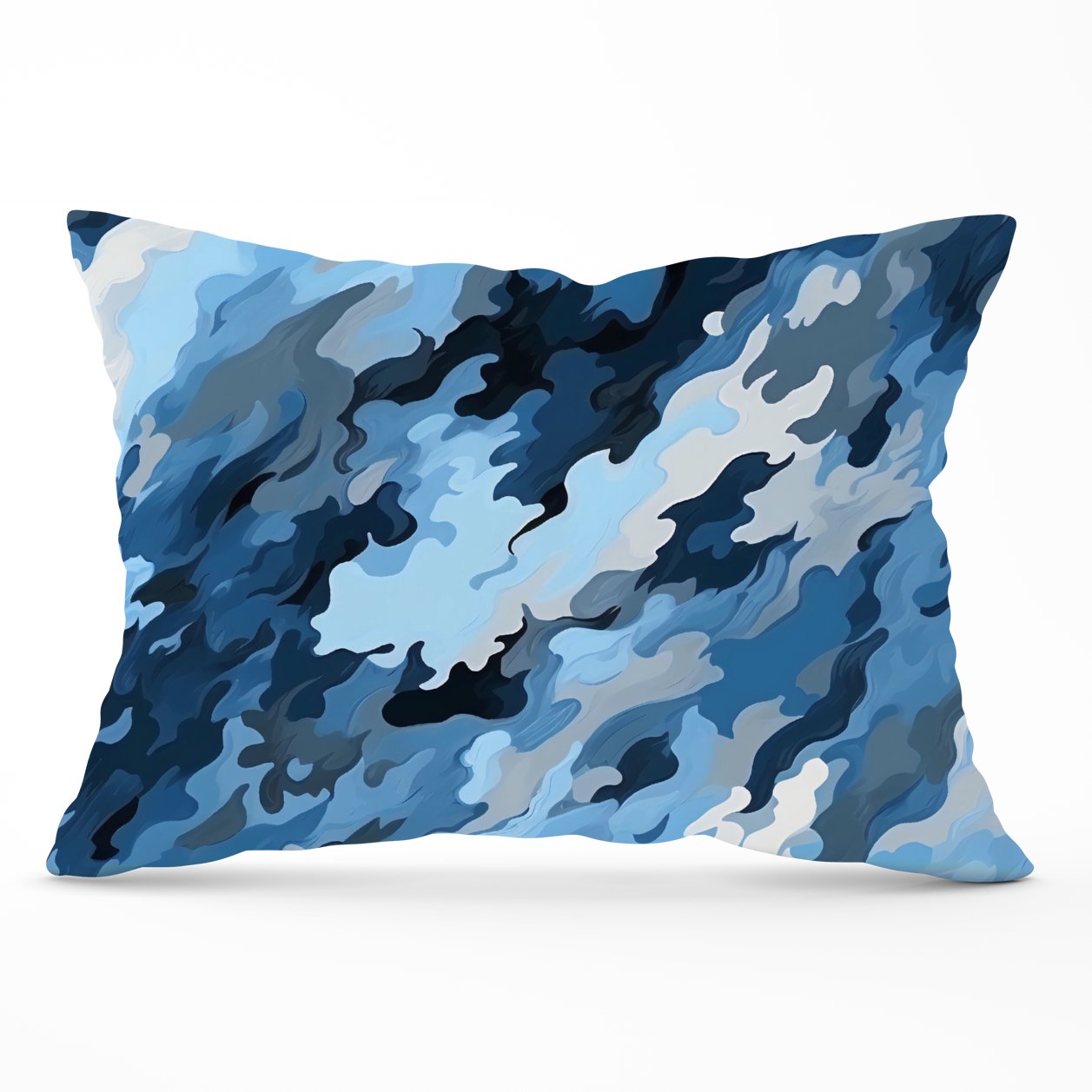 Blue And Grey Canvas Brushstrokes Cushions