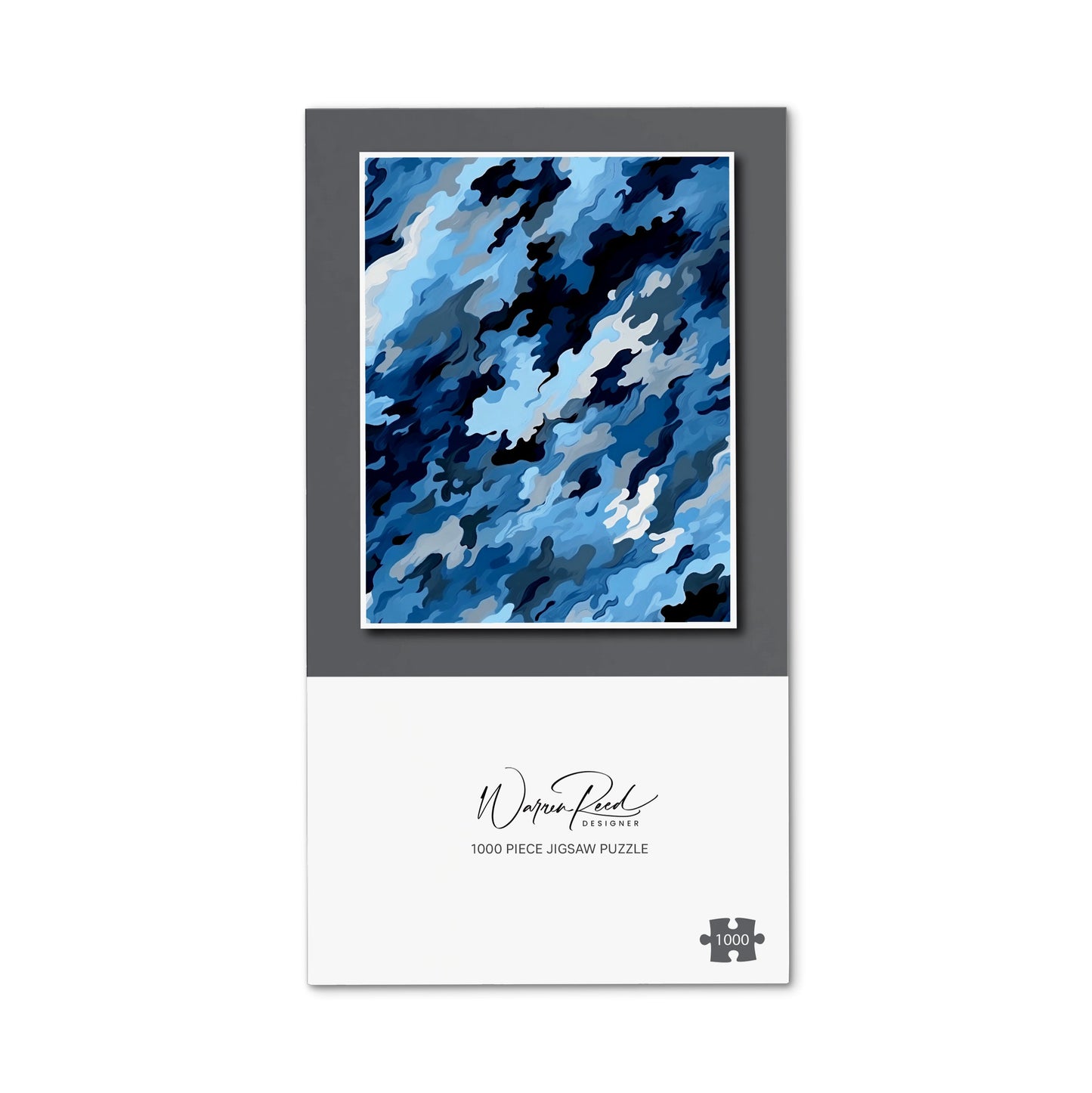 Blue And Grey Canvas Brushstrokes Jigsaw Puzzle
