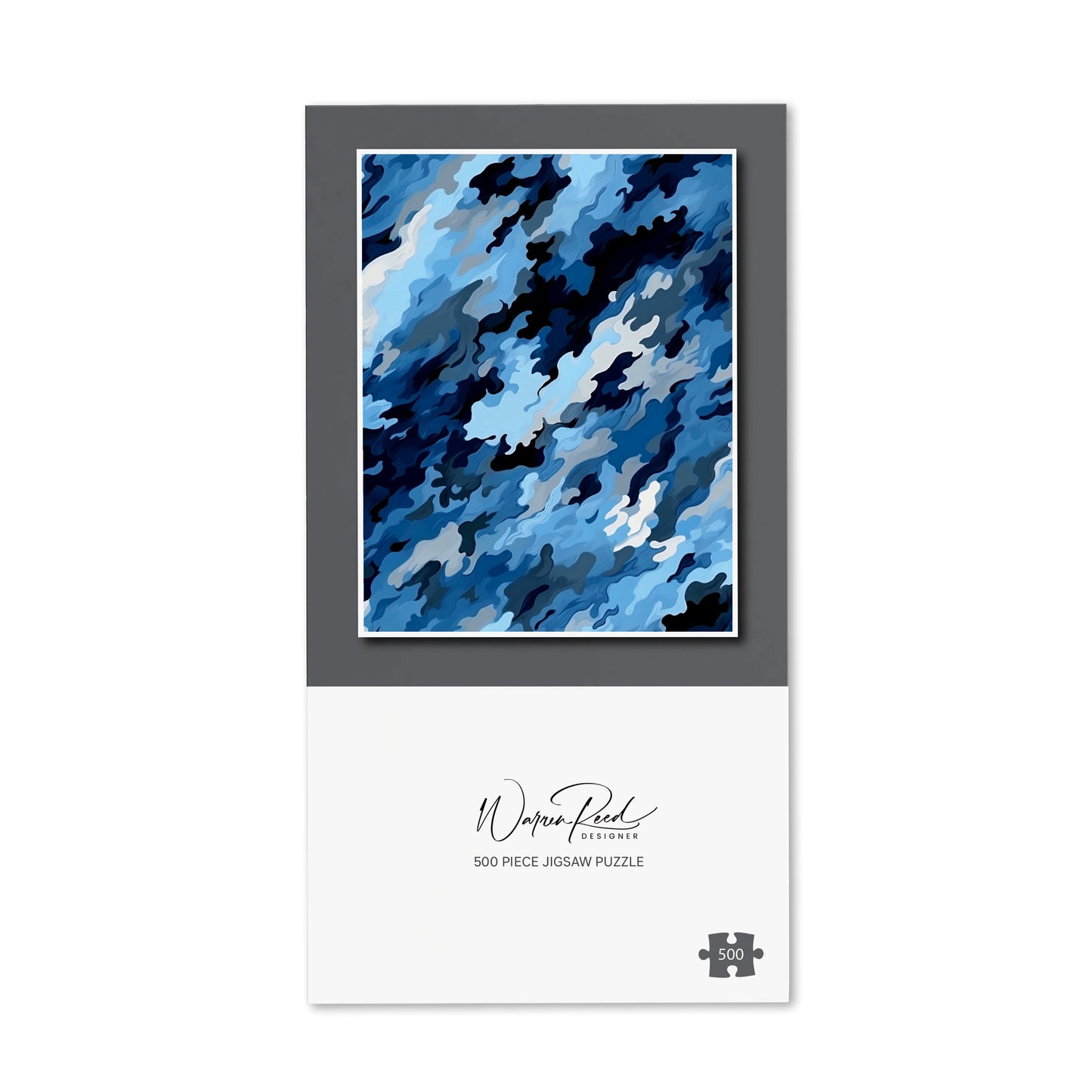 Blue And Grey Canvas Brushstrokes Jigsaw Puzzle