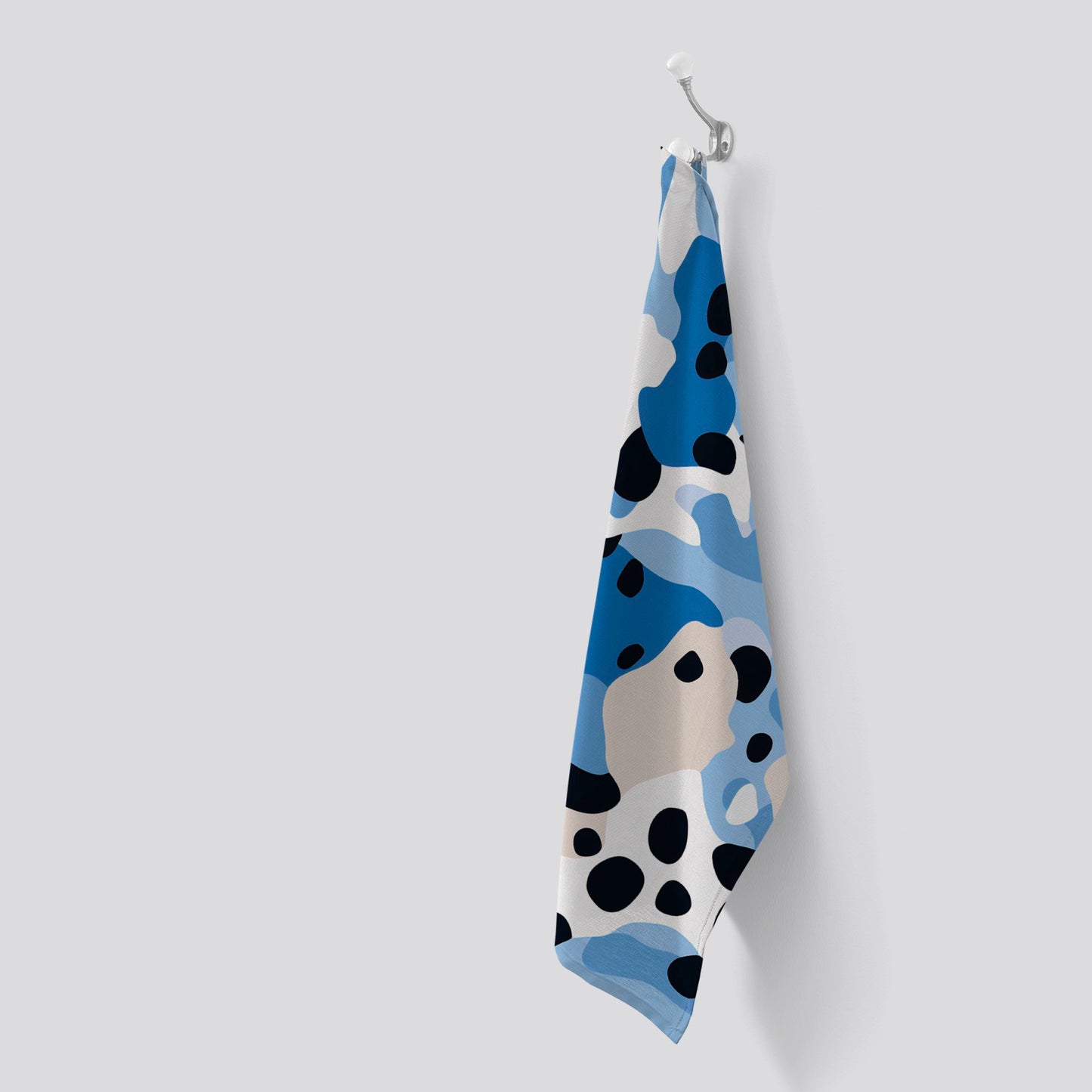 Blue Camouflage Pattern Tea Towel