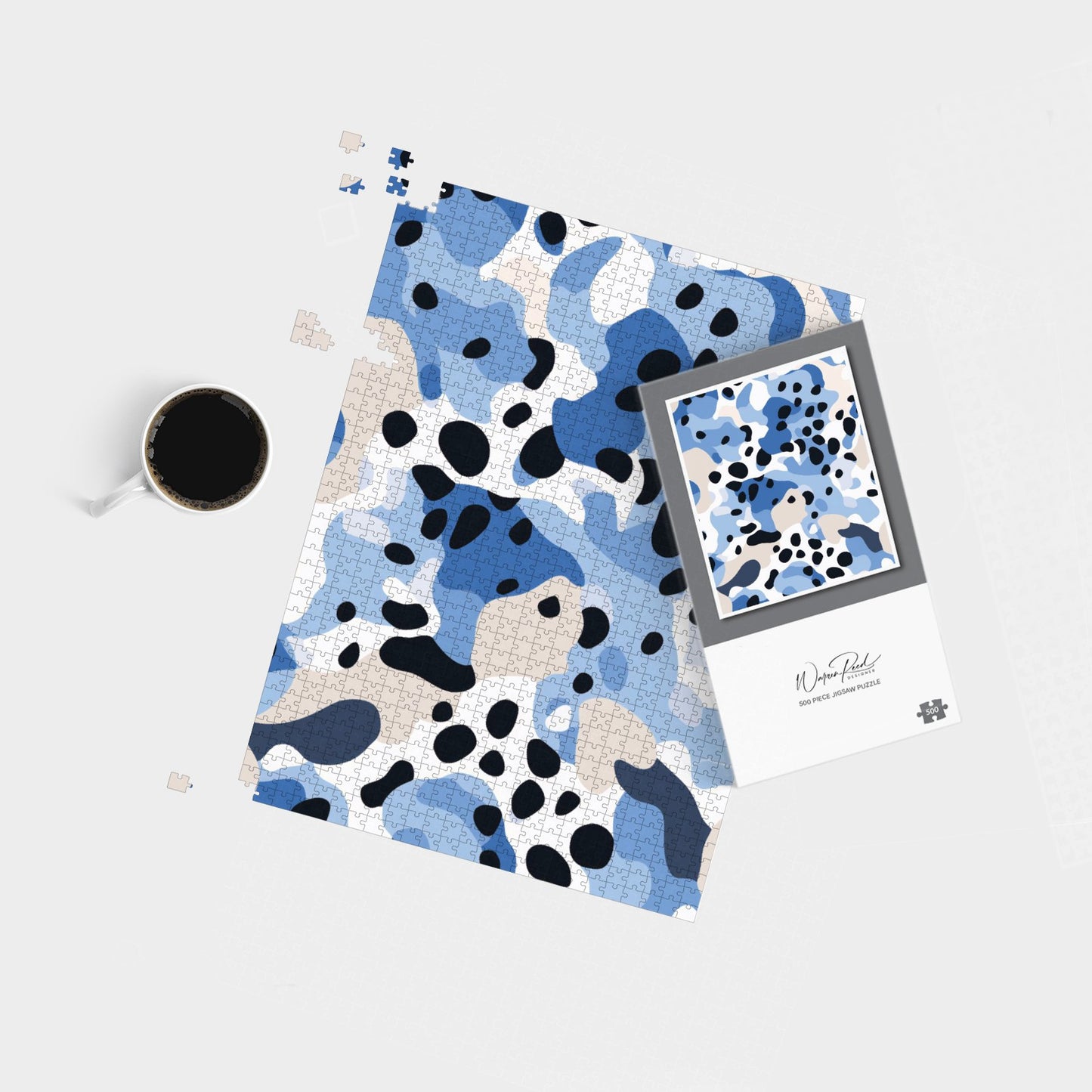 Blue Camouflage Pattern Jigsaw Puzzle
