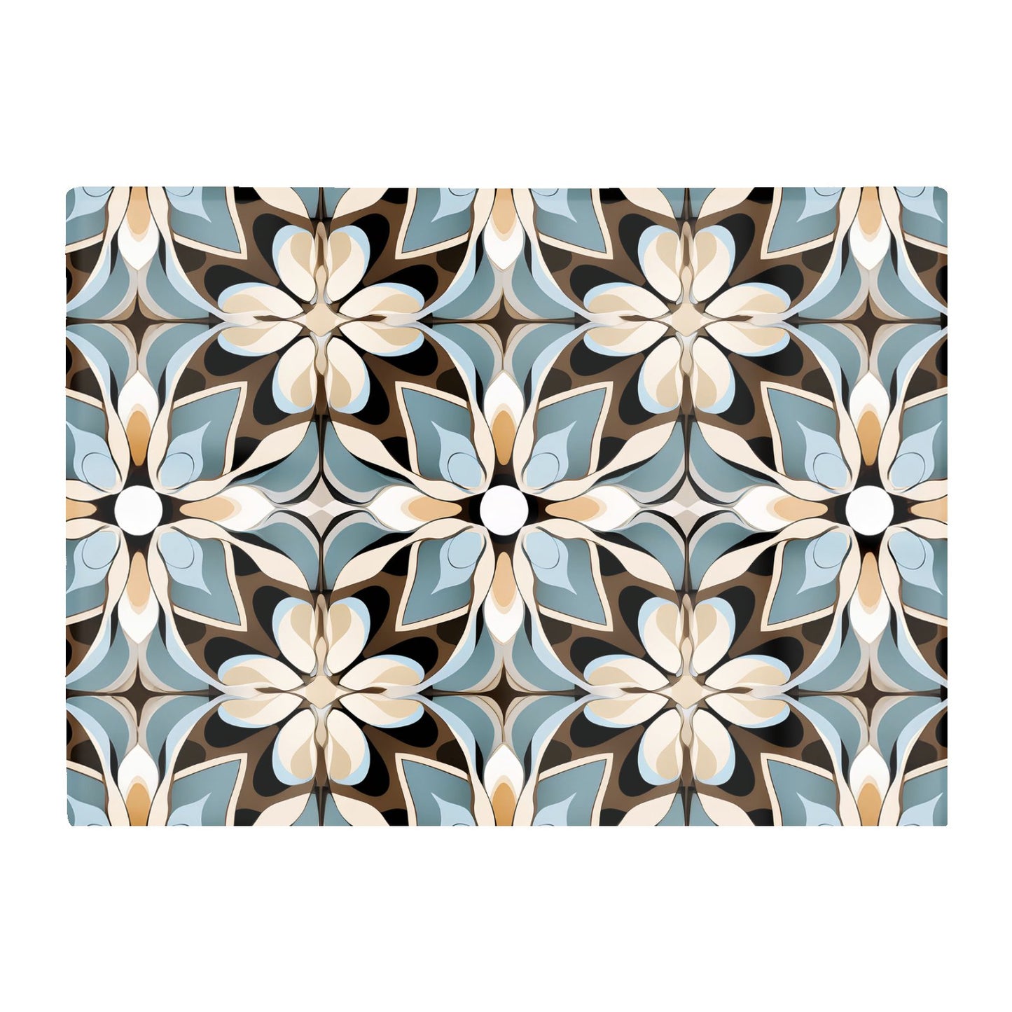 Beige And Brown Abstract Pattern Glass Chopping Board