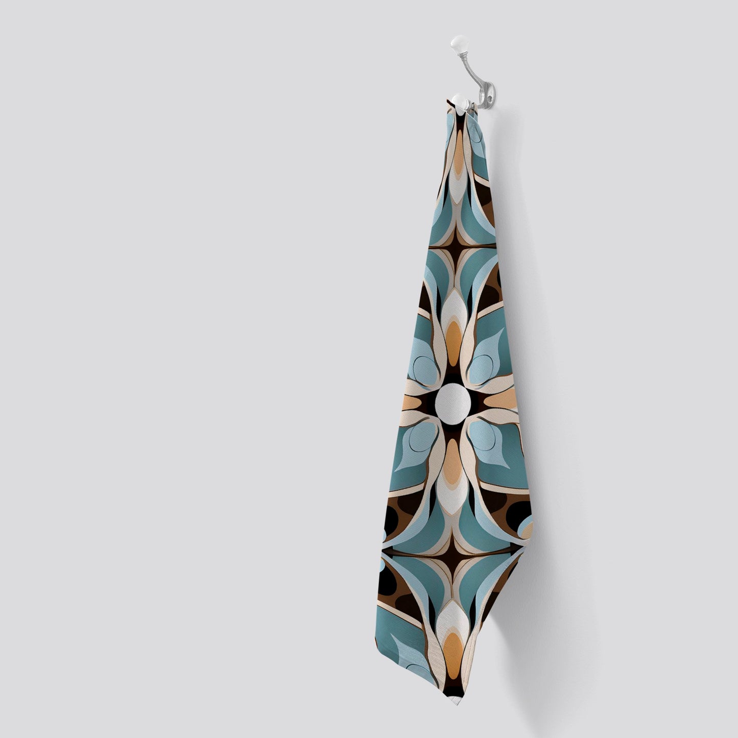 Beige And Brown Abstract Pattern Tea Towel