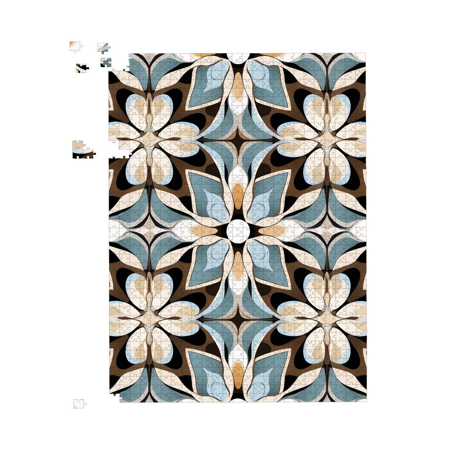 Beige And Brown Abstract Pattern Jigsaw Puzzle