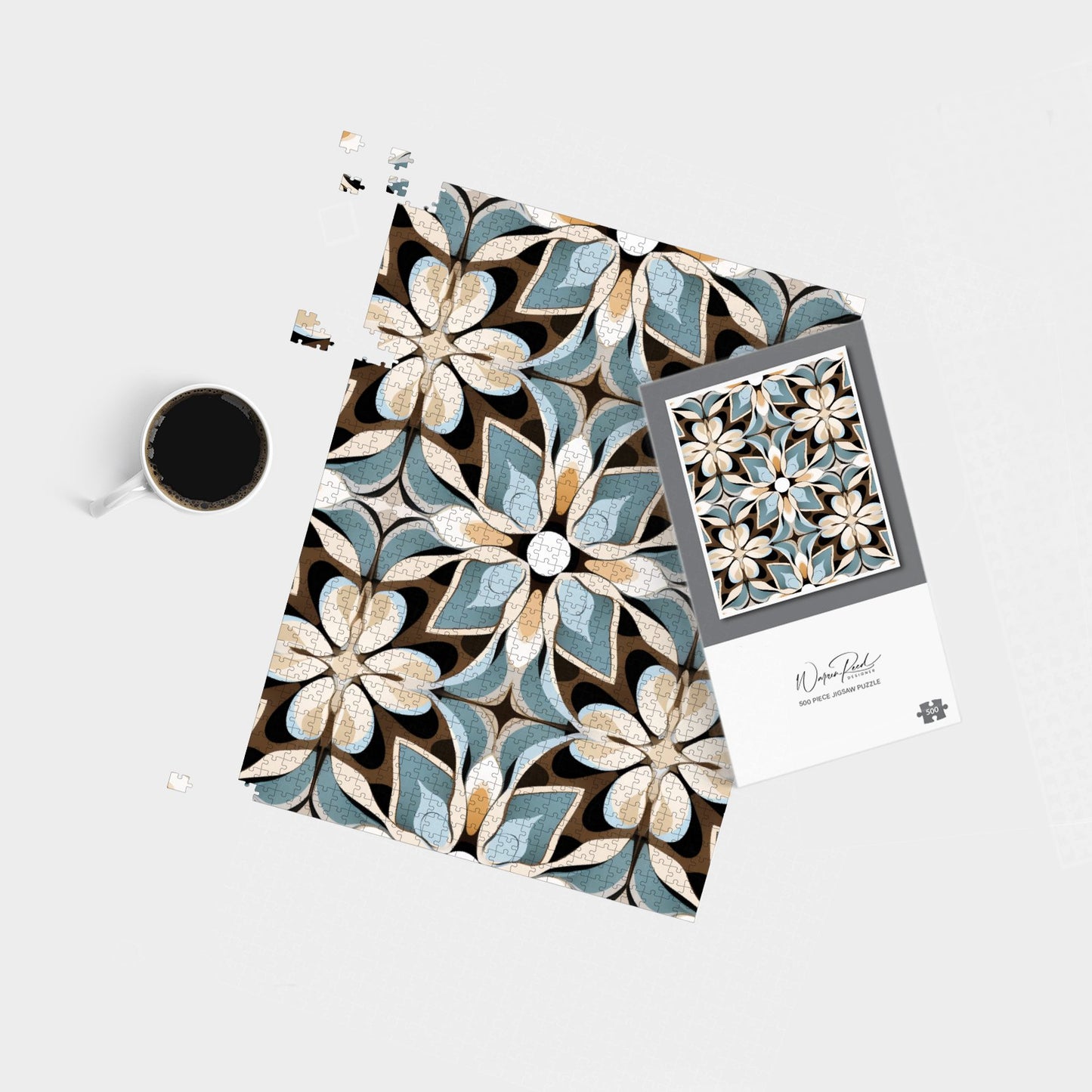 Beige And Brown Abstract Pattern Jigsaw Puzzle