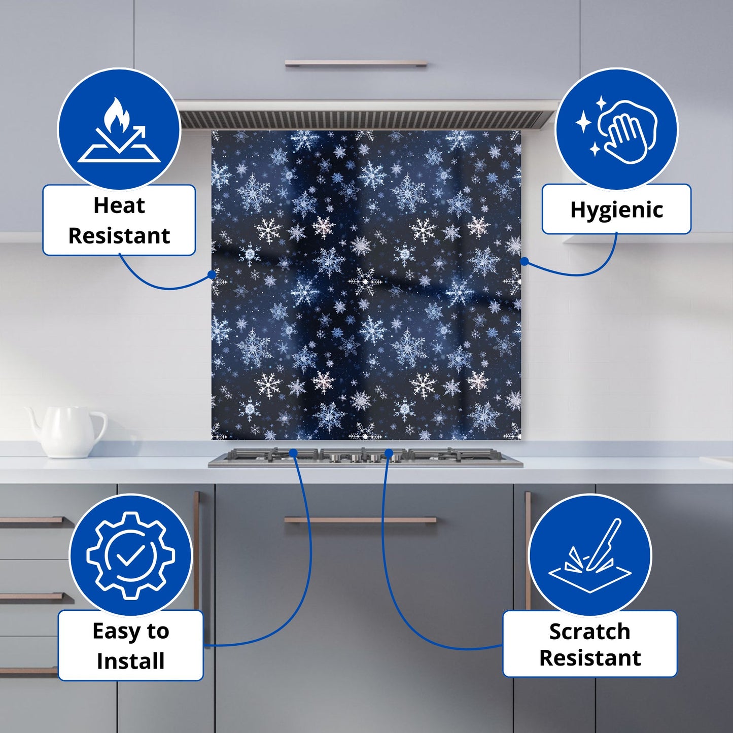 Dreamy And Magical Snowflake Kitchen Splashback
