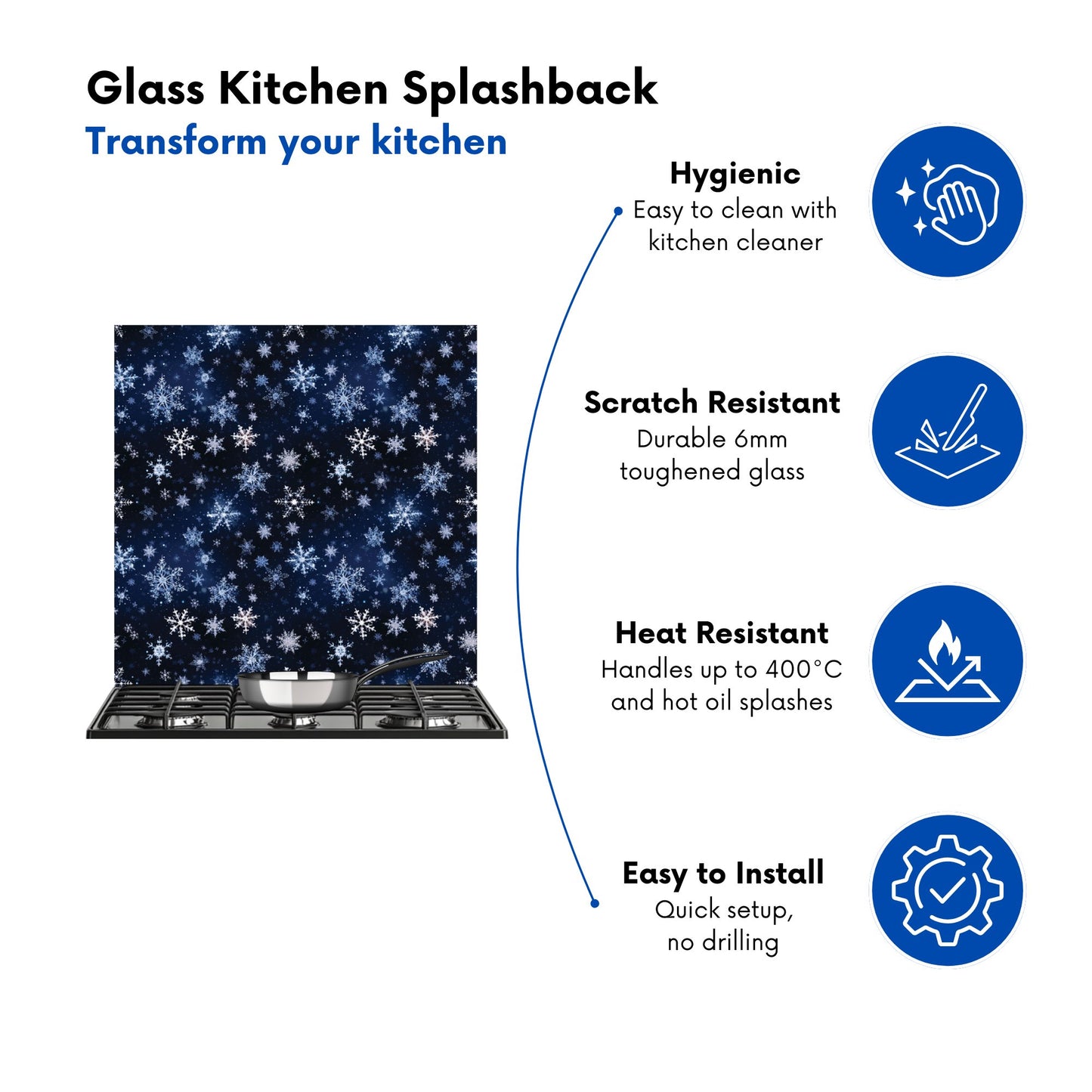 Dreamy And Magical Snowflake Kitchen Splashback